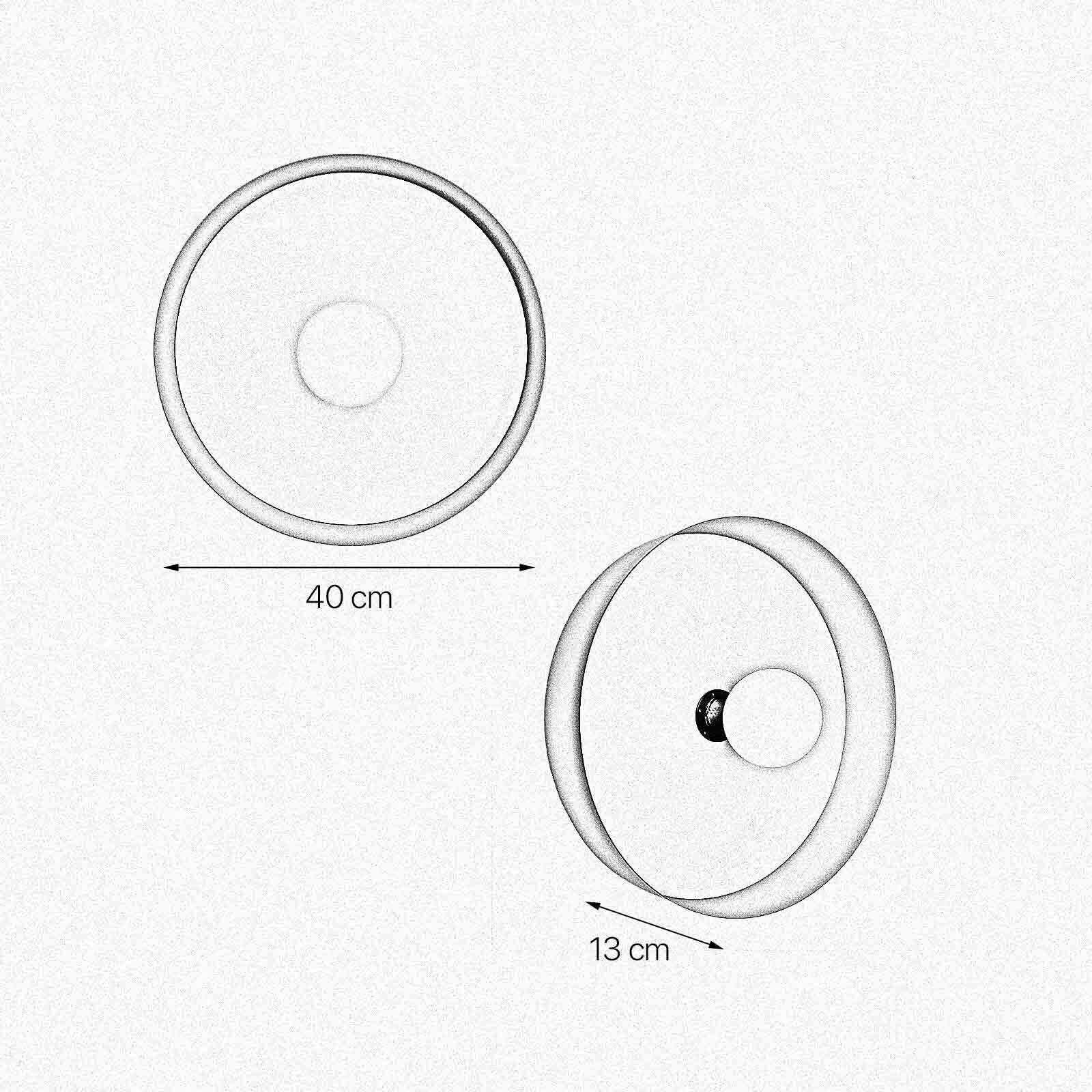 Runde Wandleuchte Schwarz Gold Ø 40 cm aus Messing Eisen Runde Wandleuchte Schwarz Gold Ø 40 cm aus Messing Eisen