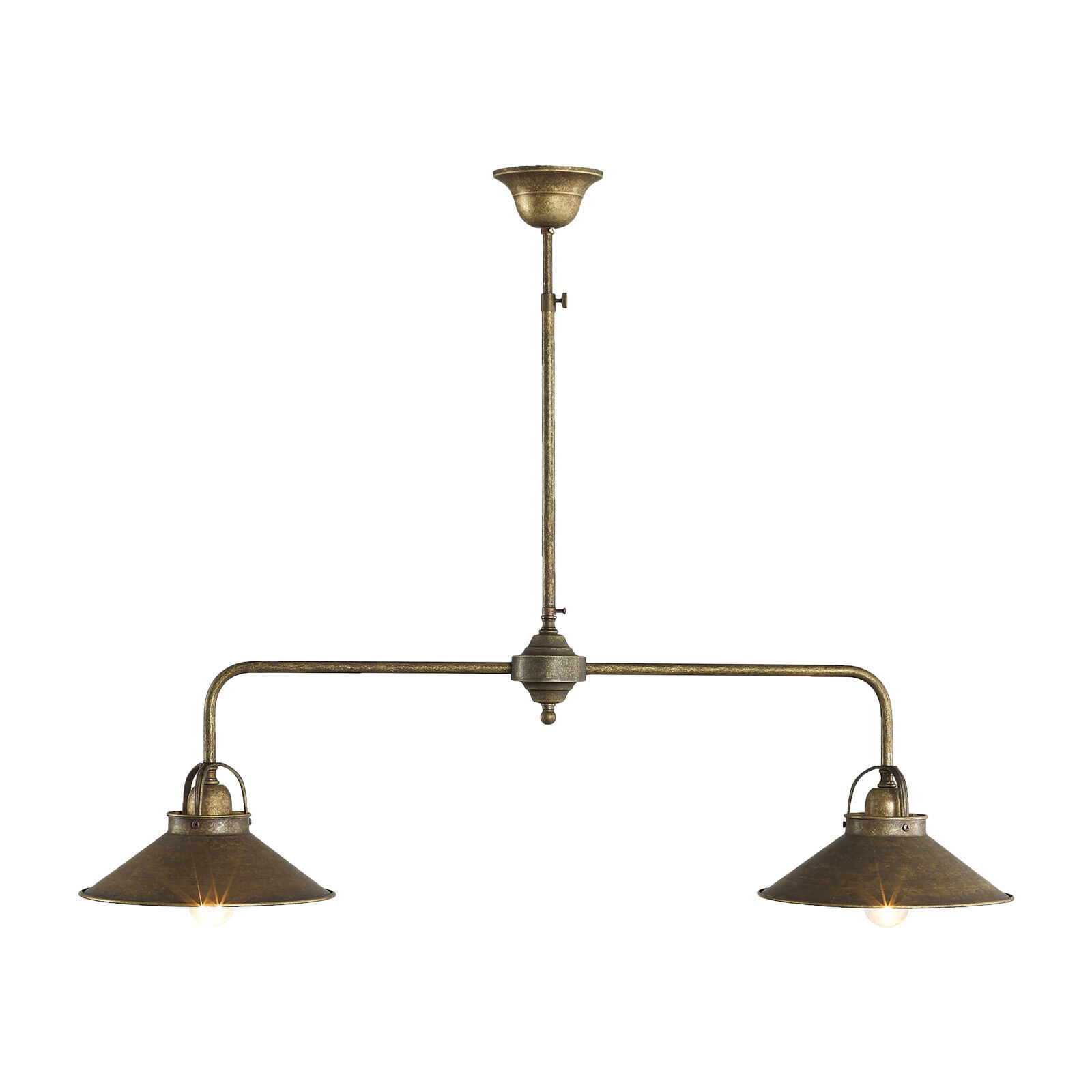 Deckenlampe 2-flammig E27 in Bronze Antik Echt-Messing Leuchte, Bronze, Deckenleuchte, Lampe, Deckenventilator