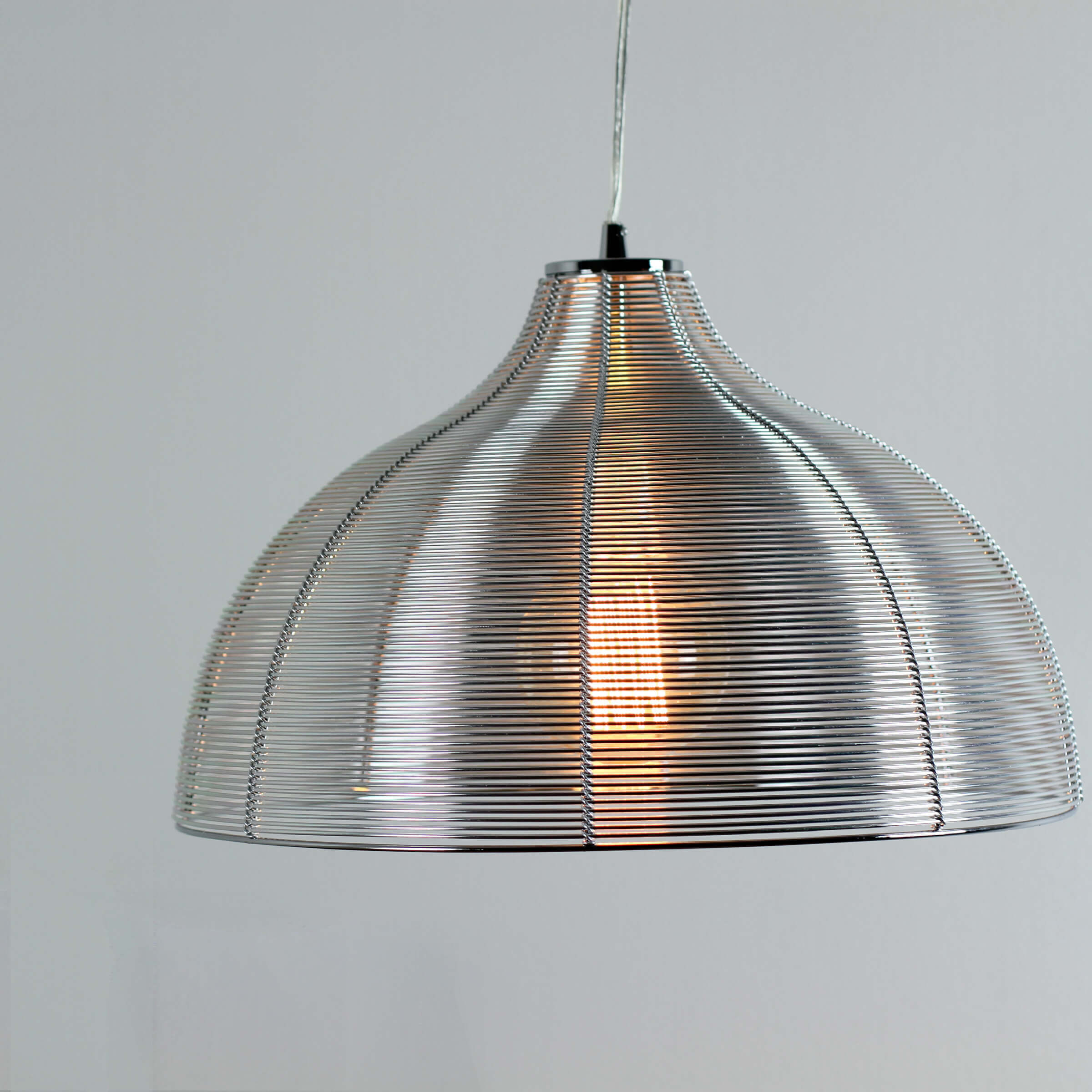 Höhenverstellbare Hängelampe Modern in Silber Lampe, Lampenschirm, Kronleuchter