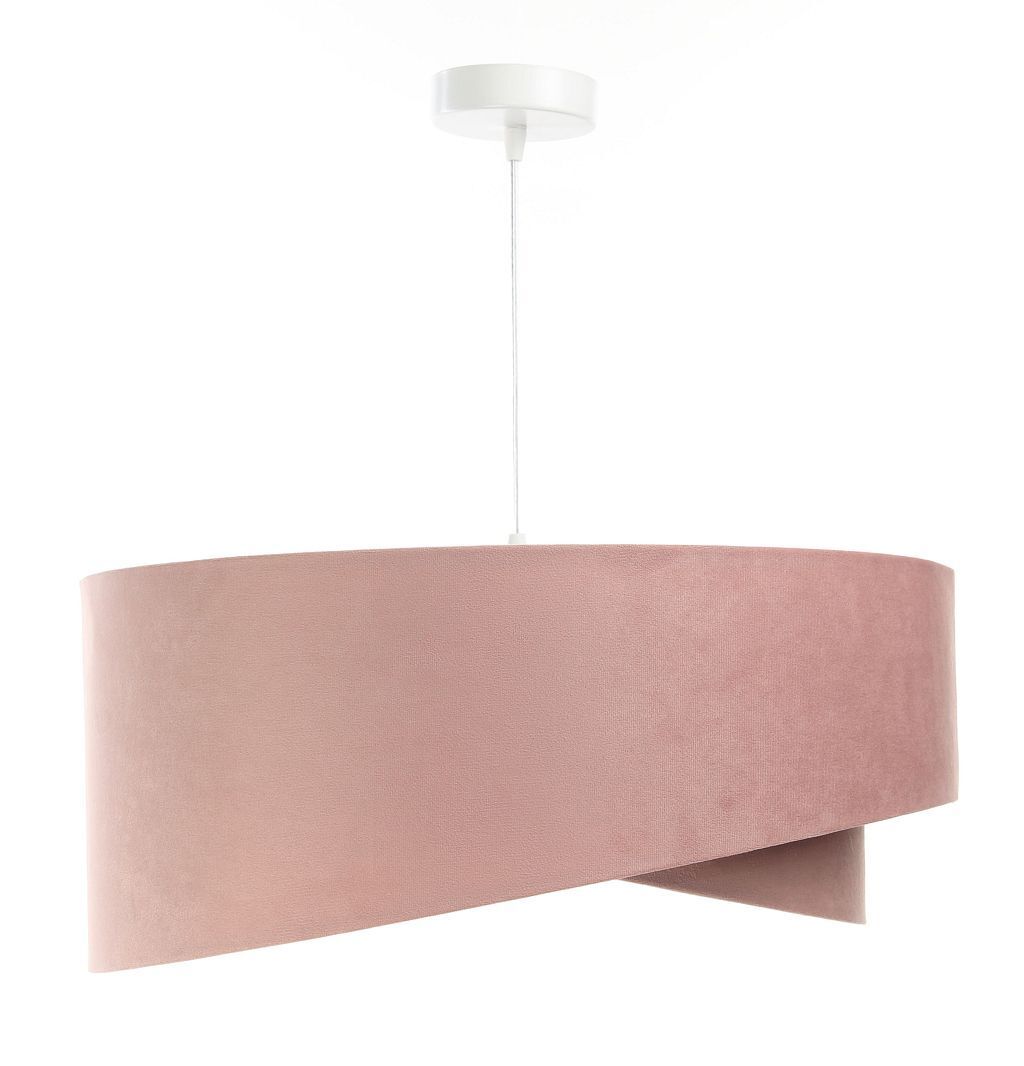 Hängeleuchte D: 50 cm E27 Rosa Hellblau Stoff Velours Optik