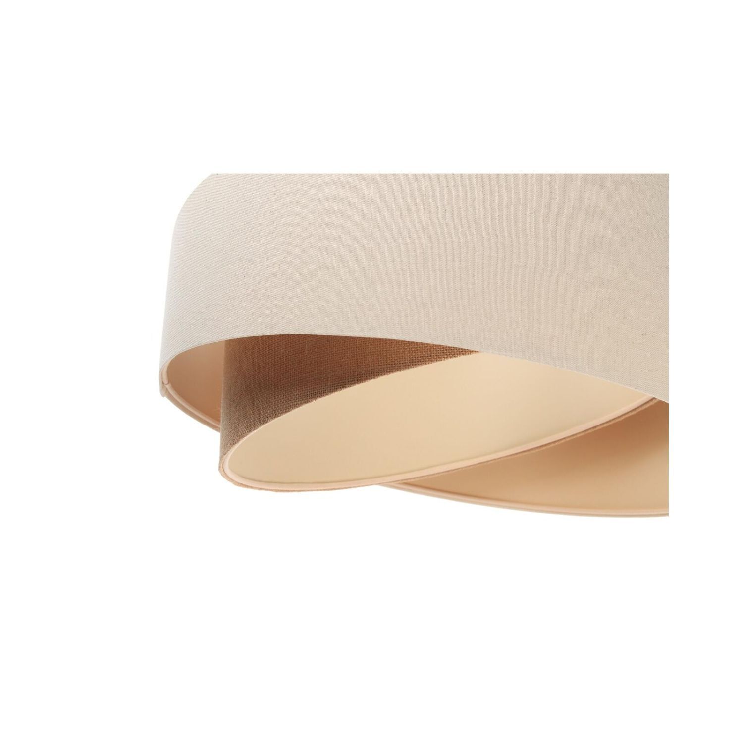 Hängelampe Leinen E27 rund Ø 50 cm Creme Beige wohnlich Lampe