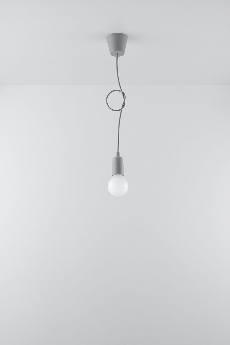 Retro Hängelampe Grau verstellbar bis 90cm für E27