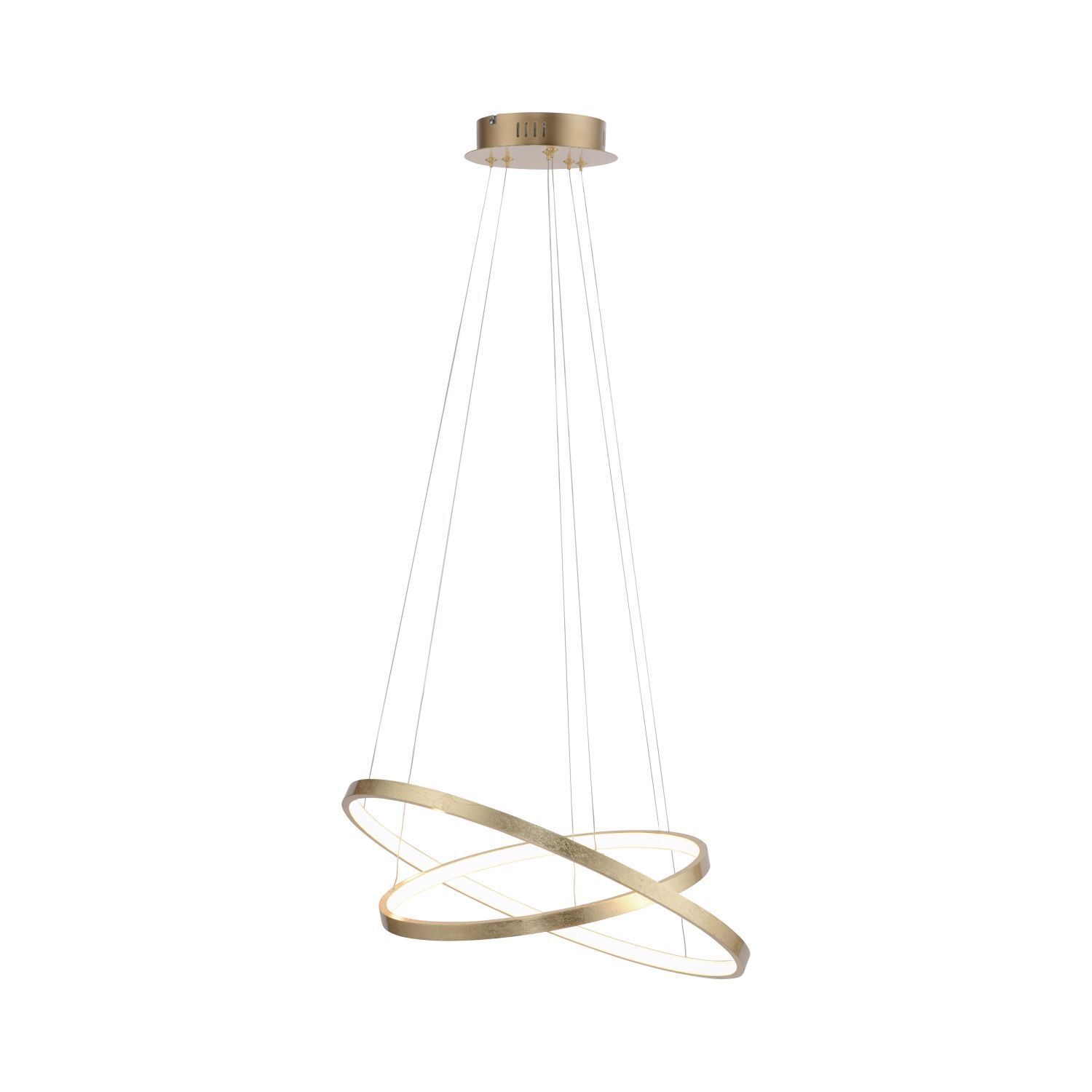 LED Pendelleuchte Ringe in Gold Metall Ø50 cm 3000 K