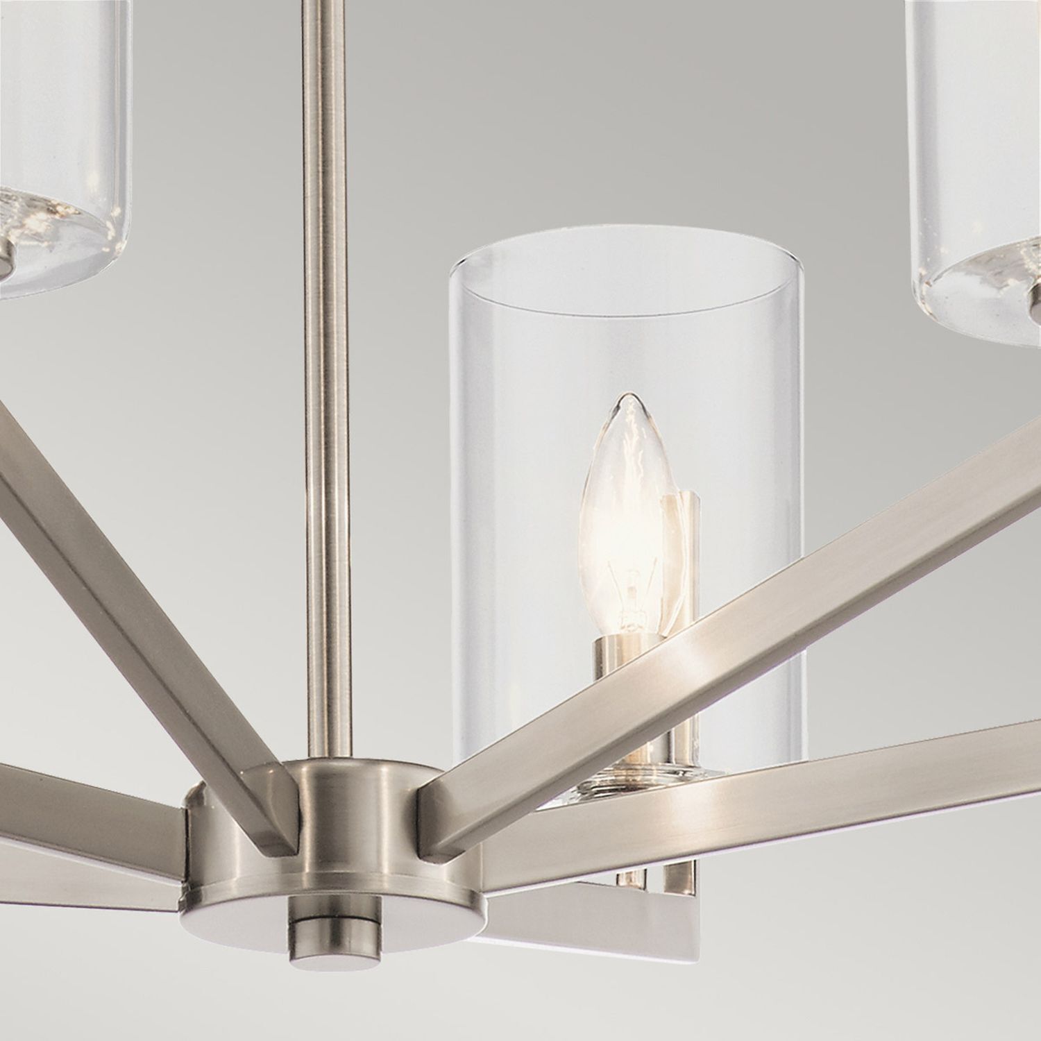 Kronleuchter Metall Glas E14 H: max. 123,7 cm verstellbar