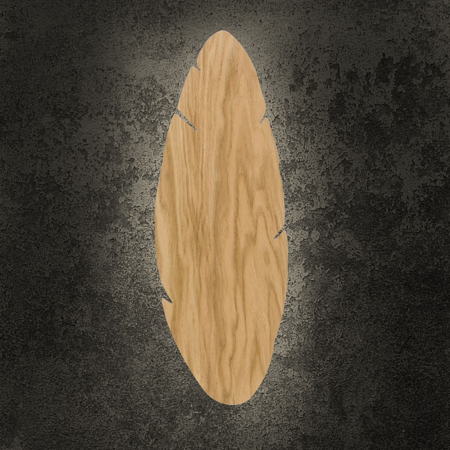 Wandleuchte Holz Deko 51 cm Blatt indirektes Licht Boho