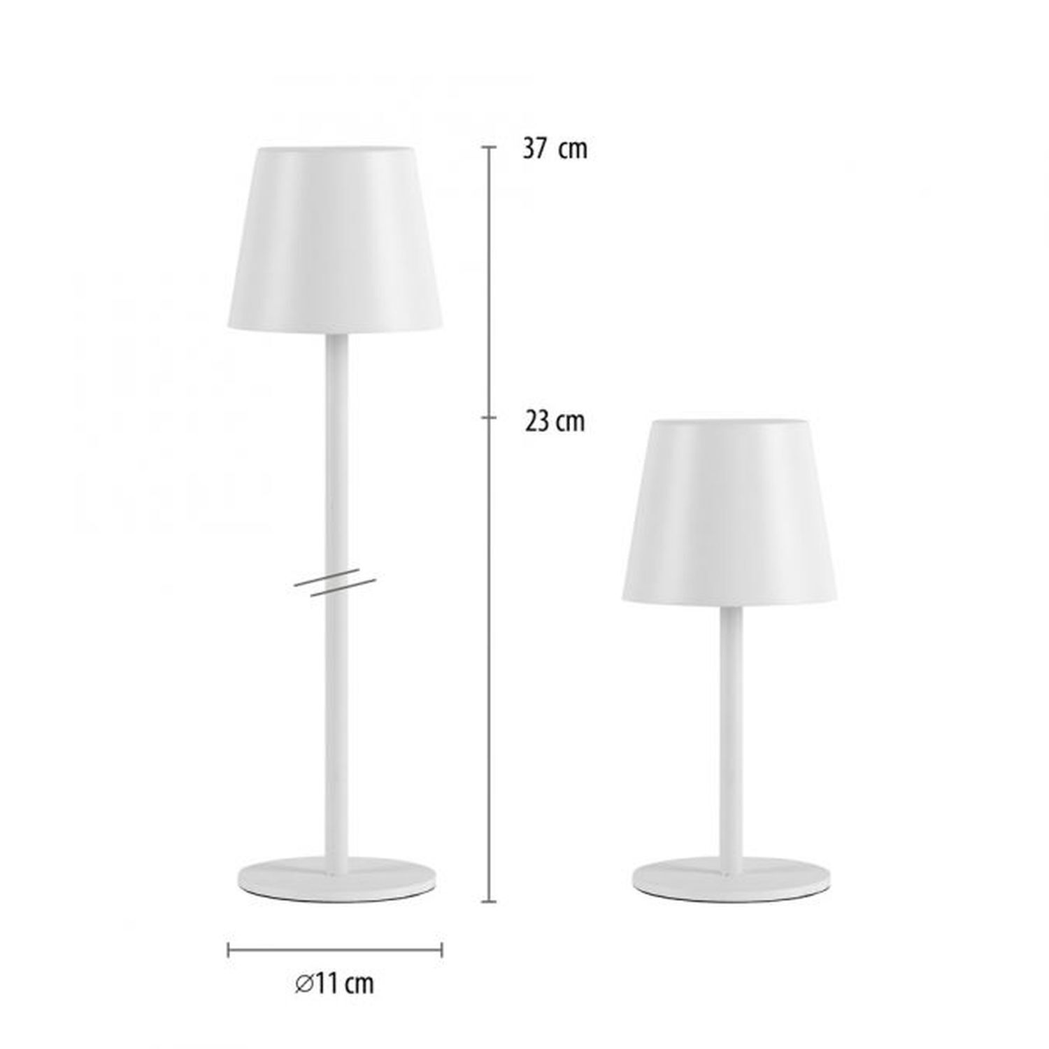 LED Akku Tischlampe Metall IP54 Touch Dimmen 3000 K