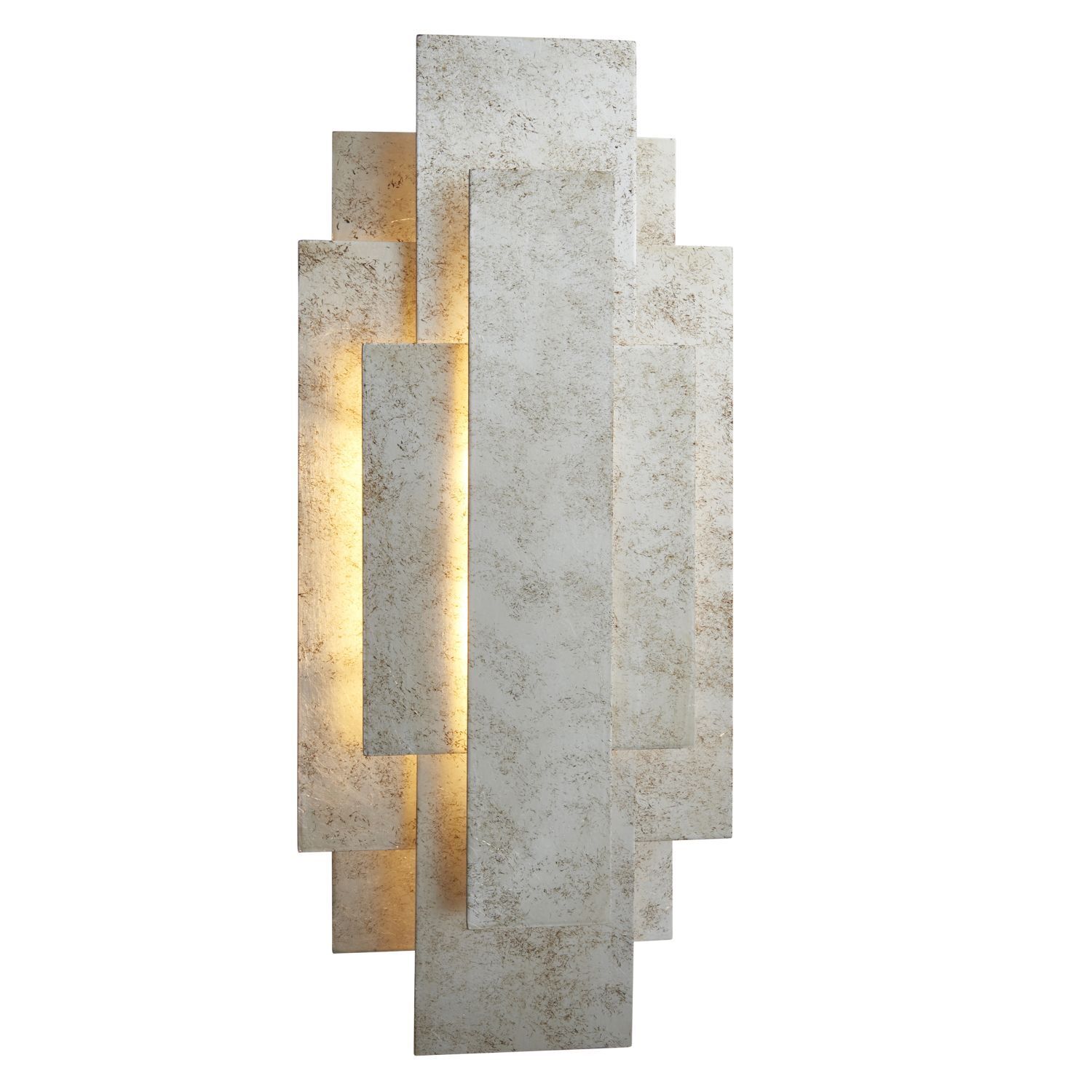 Wandleuchte innen Metall 45 cm in Silber antik 2x G9 Art Déco