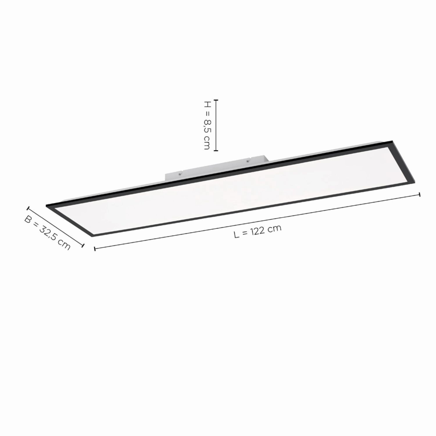 LED Deckenlampe dimmbar Schwarz Fernbedienung 4370 lm