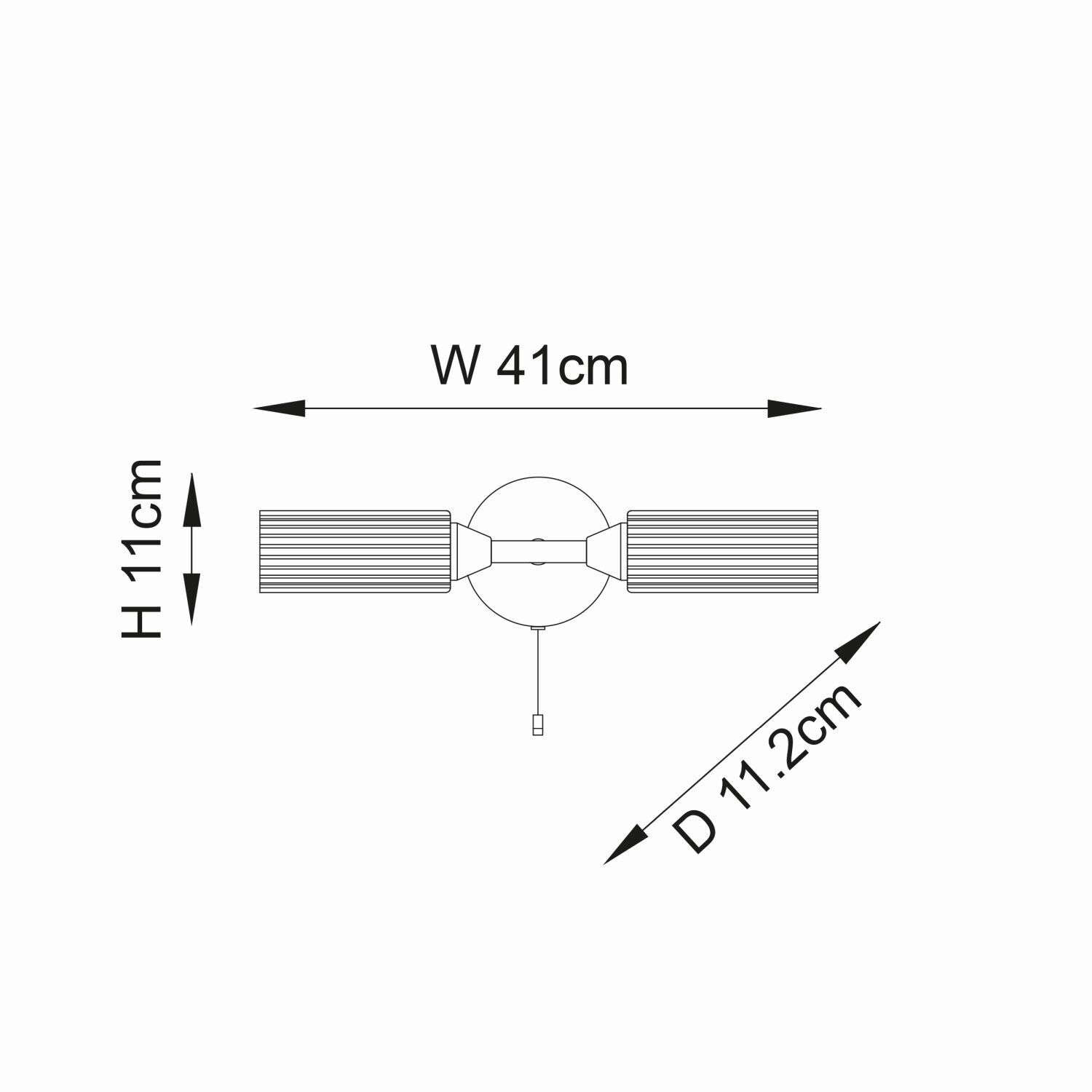 Wandleuchte Bad mit Schalter IP44 Chrom Weiß 2x G9 Up Down