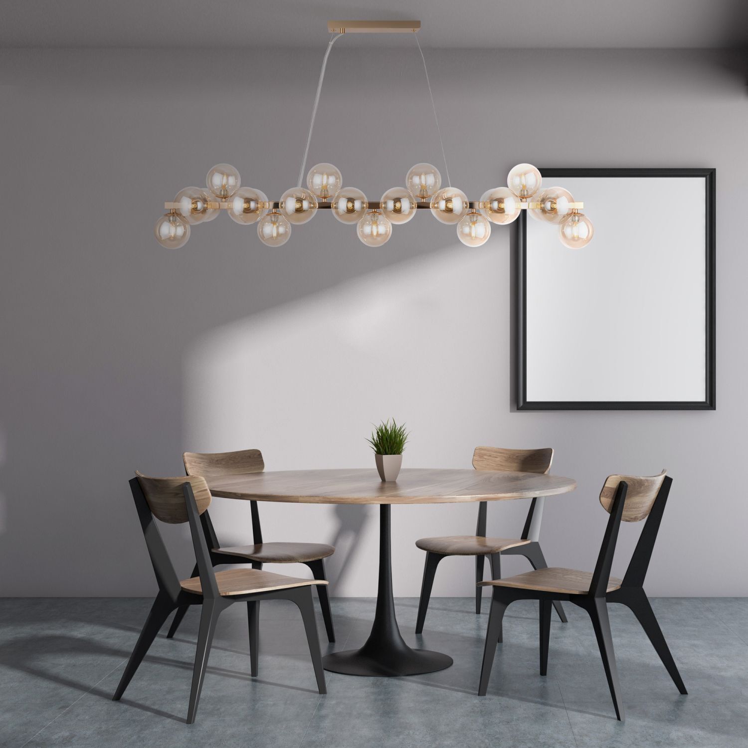 Hängelampe Metall Rauchglas H: max. 133,9 cm G9 Modern Speisesaal, Esstisch, Mobiliar, Tabelle, Lampe