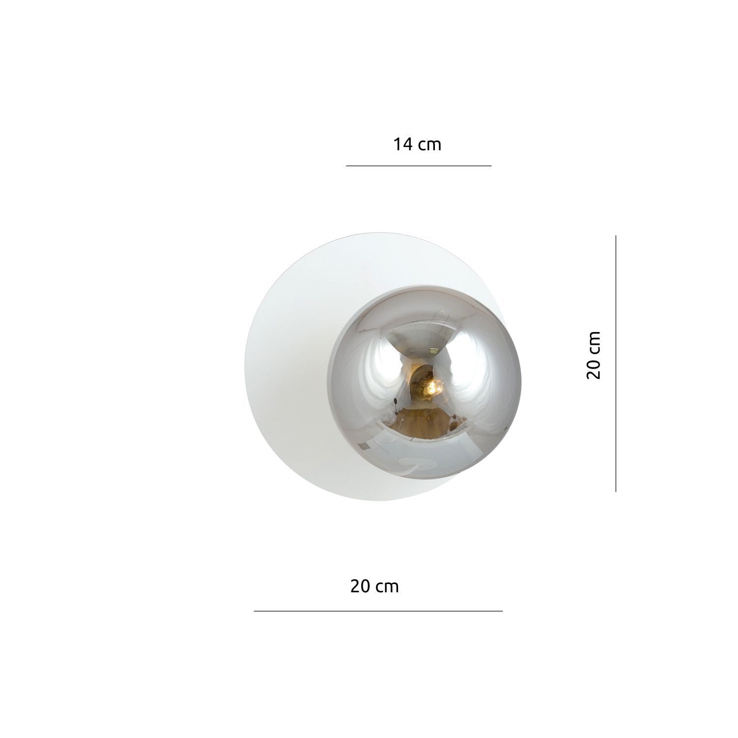 Wandlampe Weiß Grau Ø 20 cm rund Kugel Schirm E14 Beleuchtung, Licht, Deckenleuchte