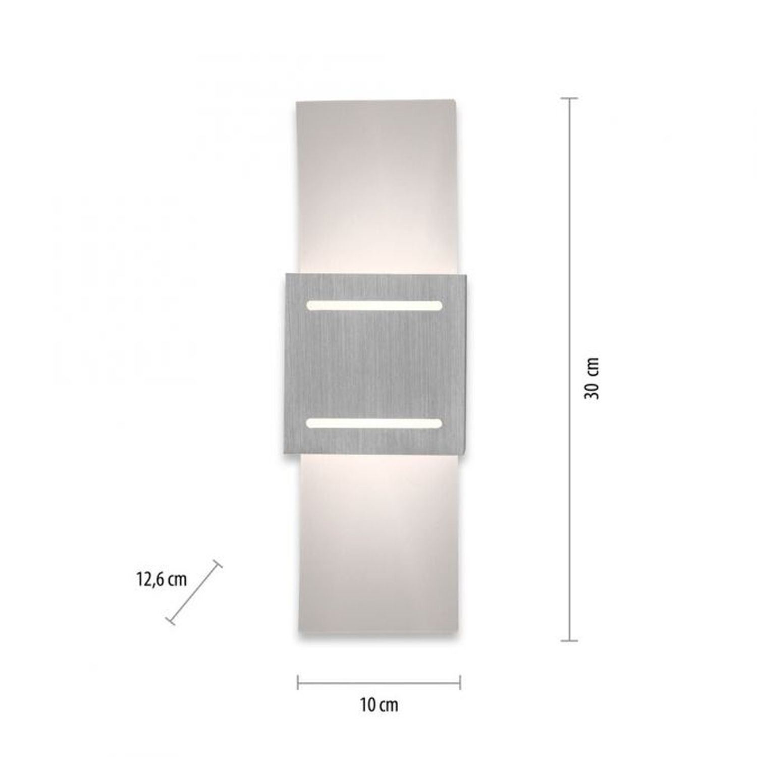 Wandlampe Metall in Aluminium indirekt G9 H:30 cm