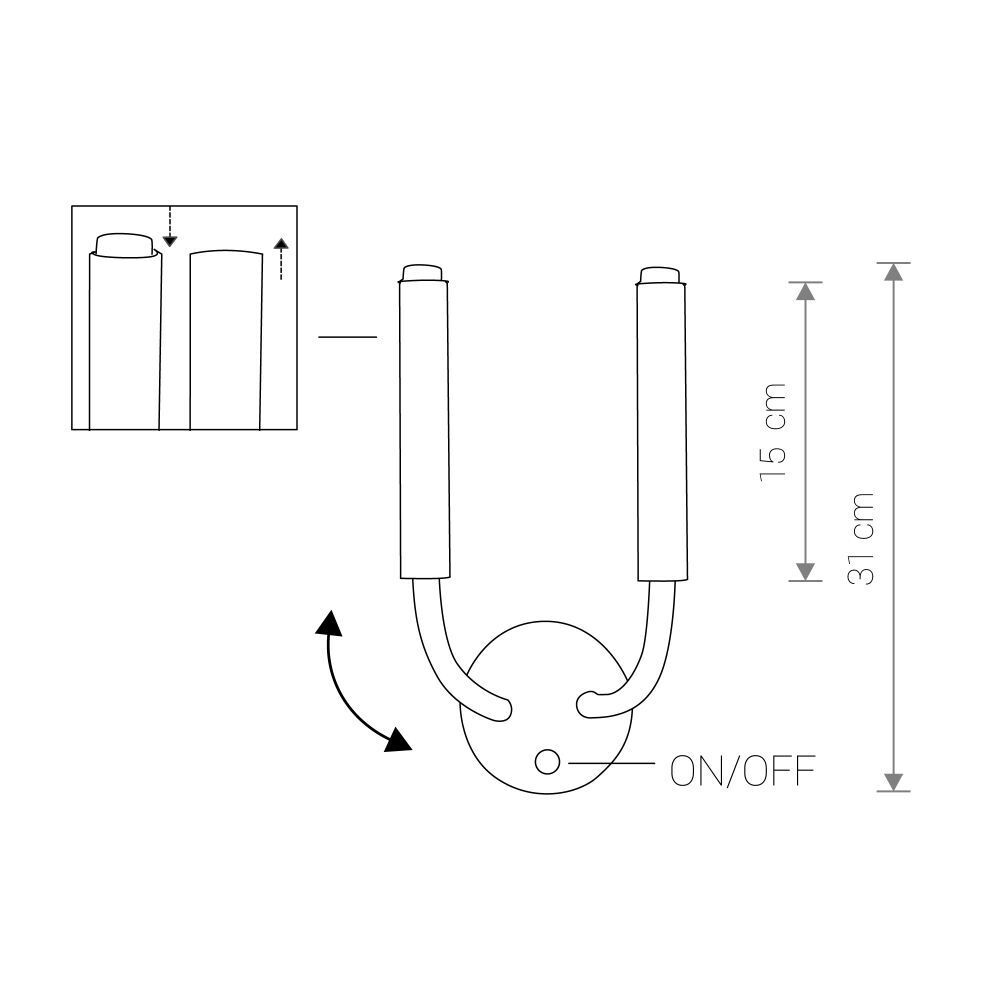 Loft Wandlampe mit Schalter Zylinder G9 2-flammig