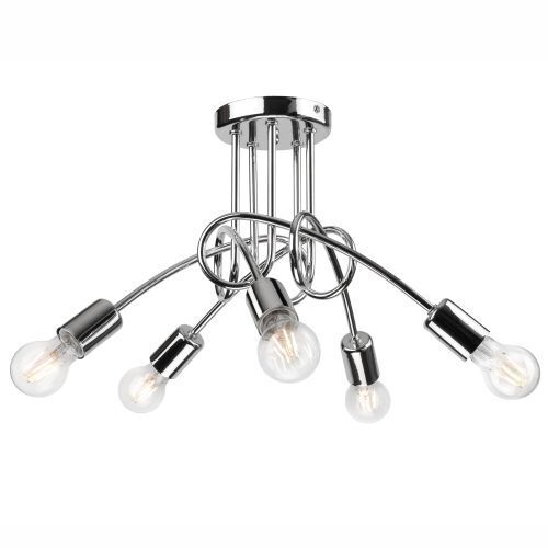 Deckenleuchte 5xE27 Chrom Modern Wohnzimmer Metall