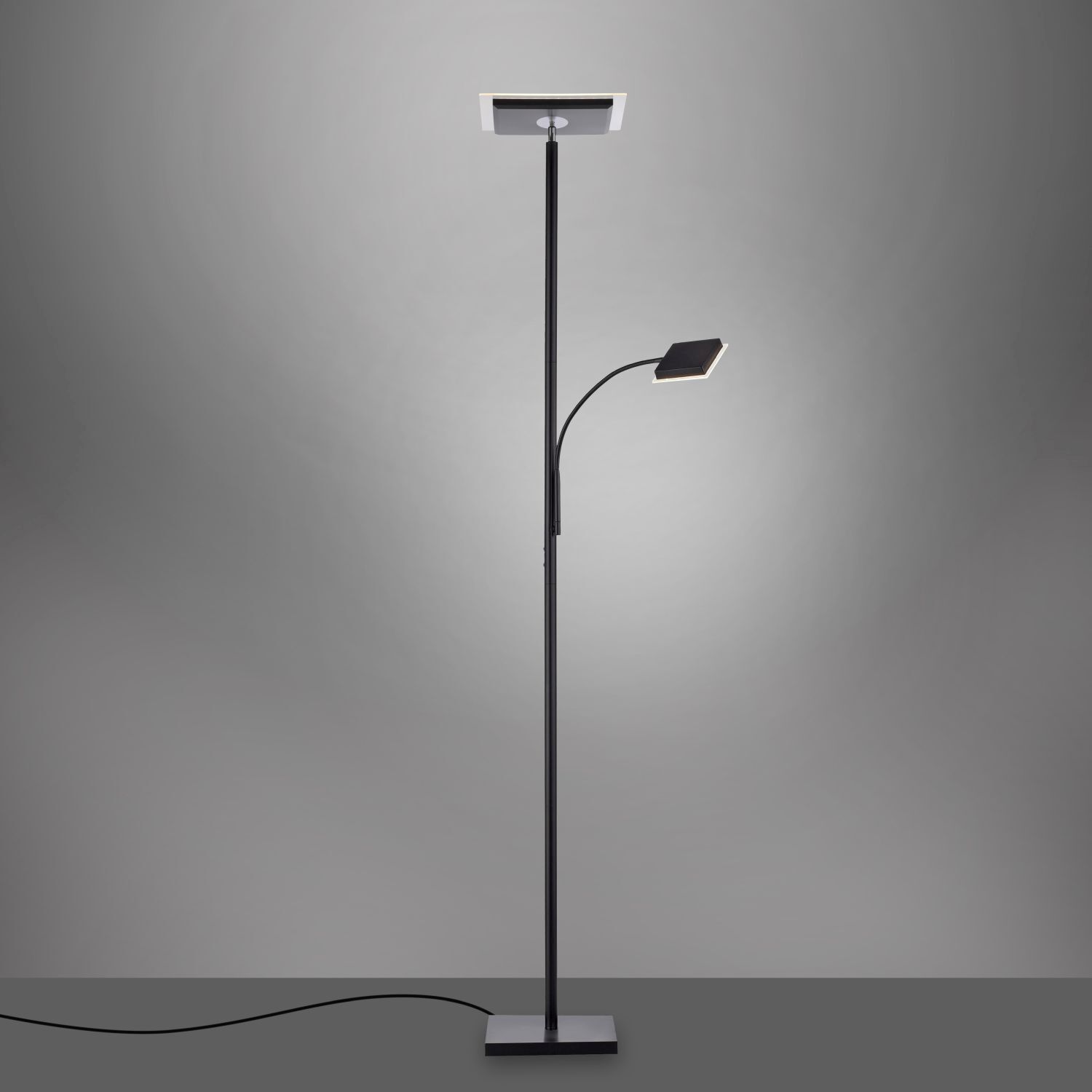 Flexibler LED Deckenfluter Schwarz Touch 190 cm Lesearm Lampe
