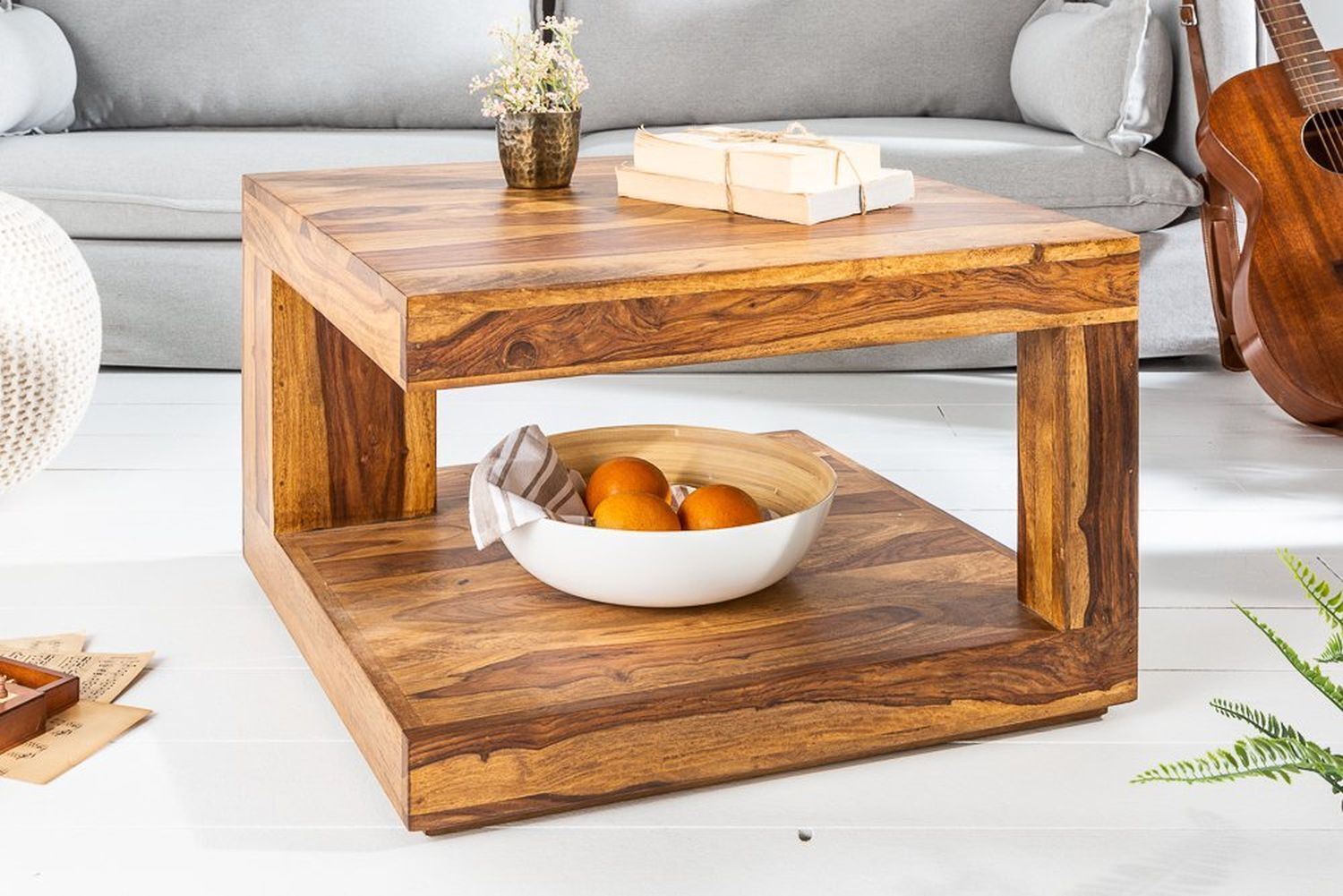 Couchtisch Sheesham Holz 60x45 cm in Natur