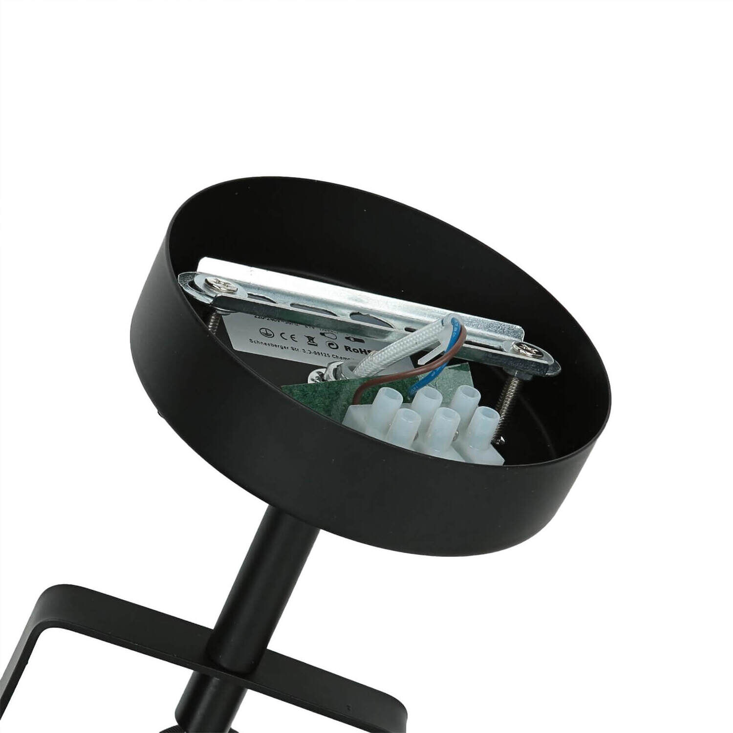 Spot Lampe Schwarz Metall rund Retro DALLAS Moebel
