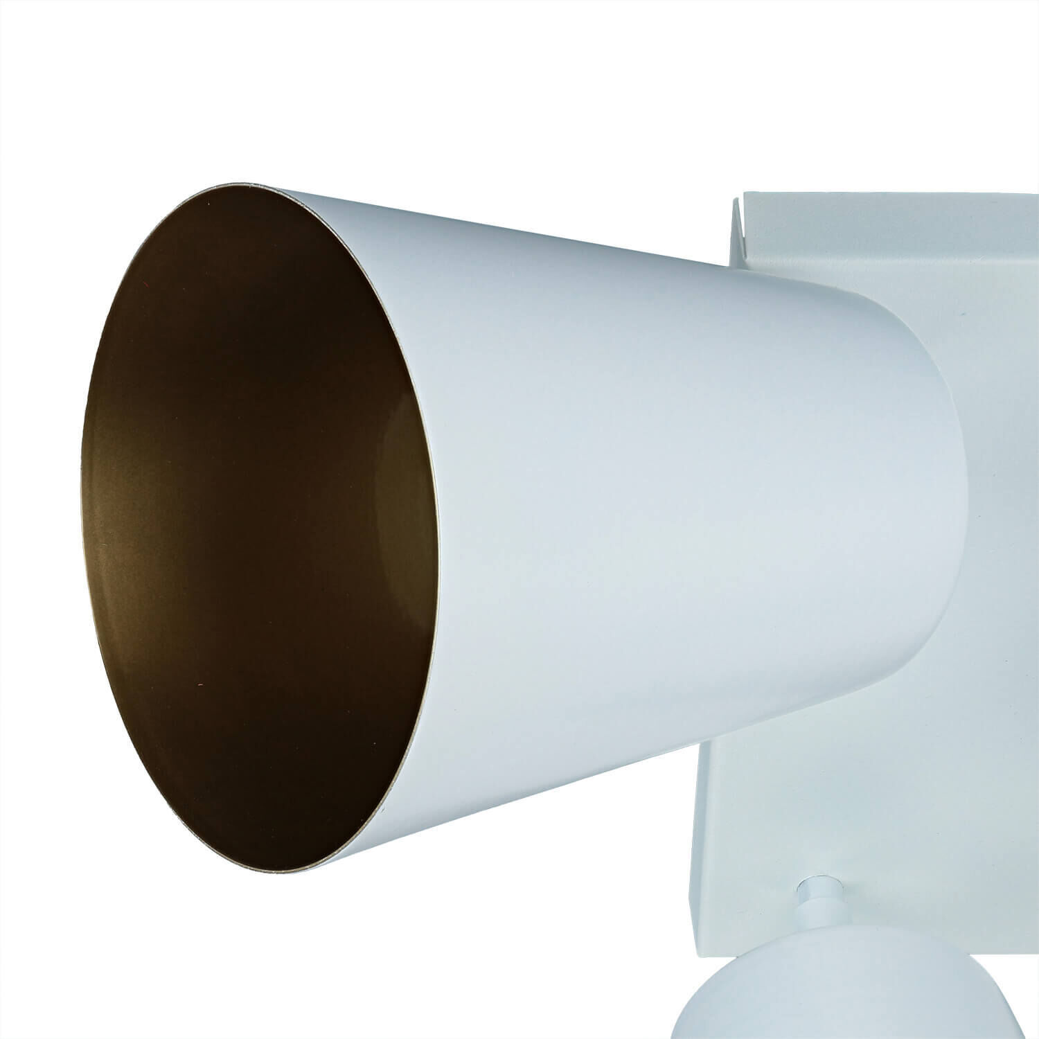 Deckenstrahler Weiß Gold Metall Retro 4-flammig E27 Zylinder