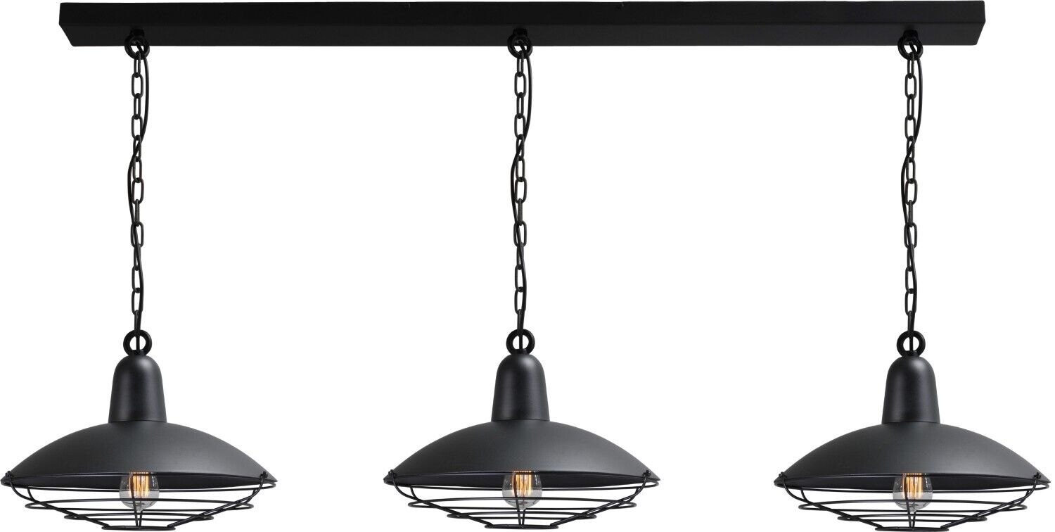 Pendelleuchte 3-flammig Schwarz Loft Design