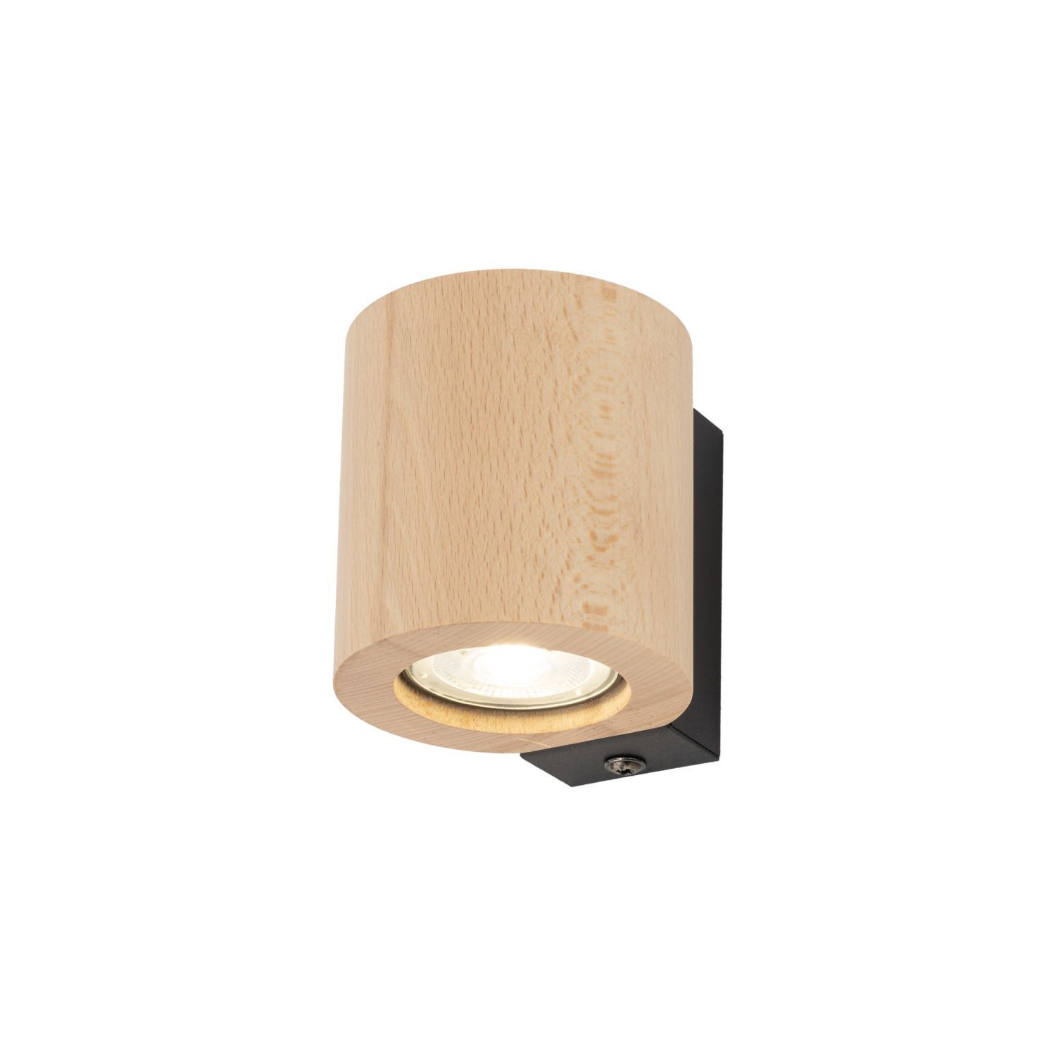 Wandlampe Holz Metall GU10 H: 8,5 cm klein Downlight