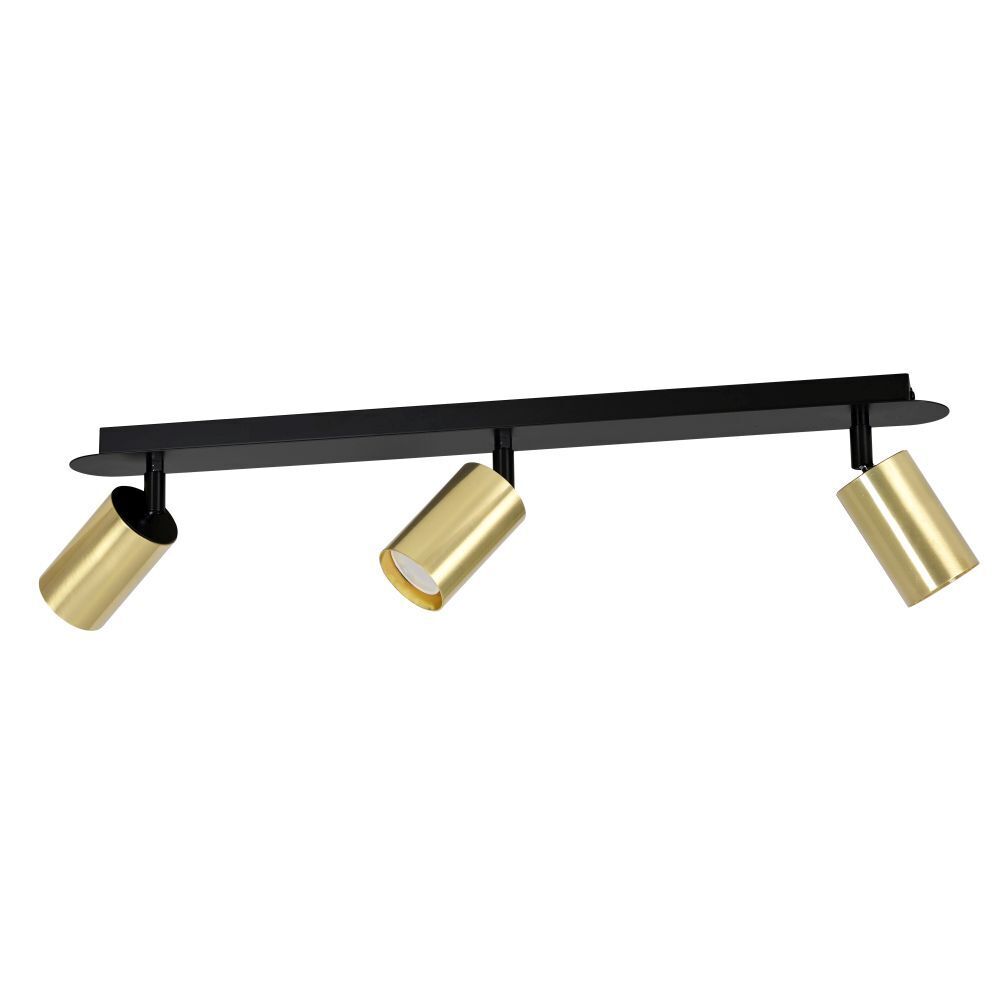 Deckenstrahler Schwarz Gold 72 cm lang 3x GU10