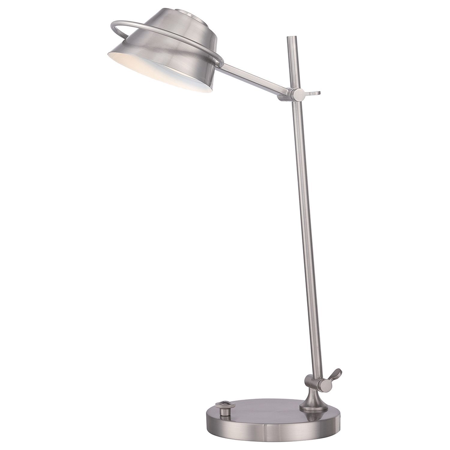 LED Schreibtischlampe dimmbar Metall in Nickel 51 cm Lampe, Tischlampe, Zimmer, Duscharmatur, Lampenschirm