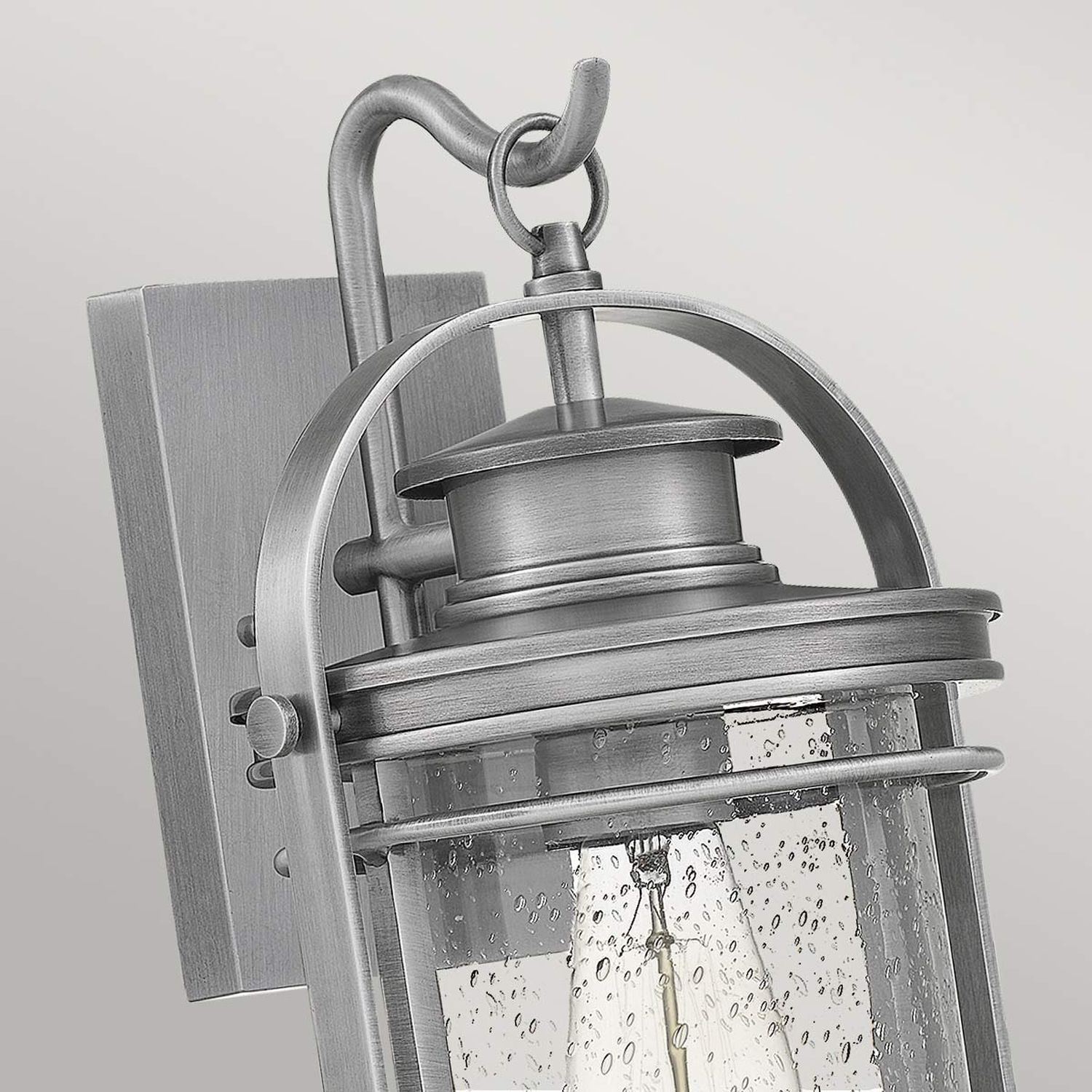 Außenwandleuchte H: 38,2 cm IP44 E27 Aluminium Regenglas