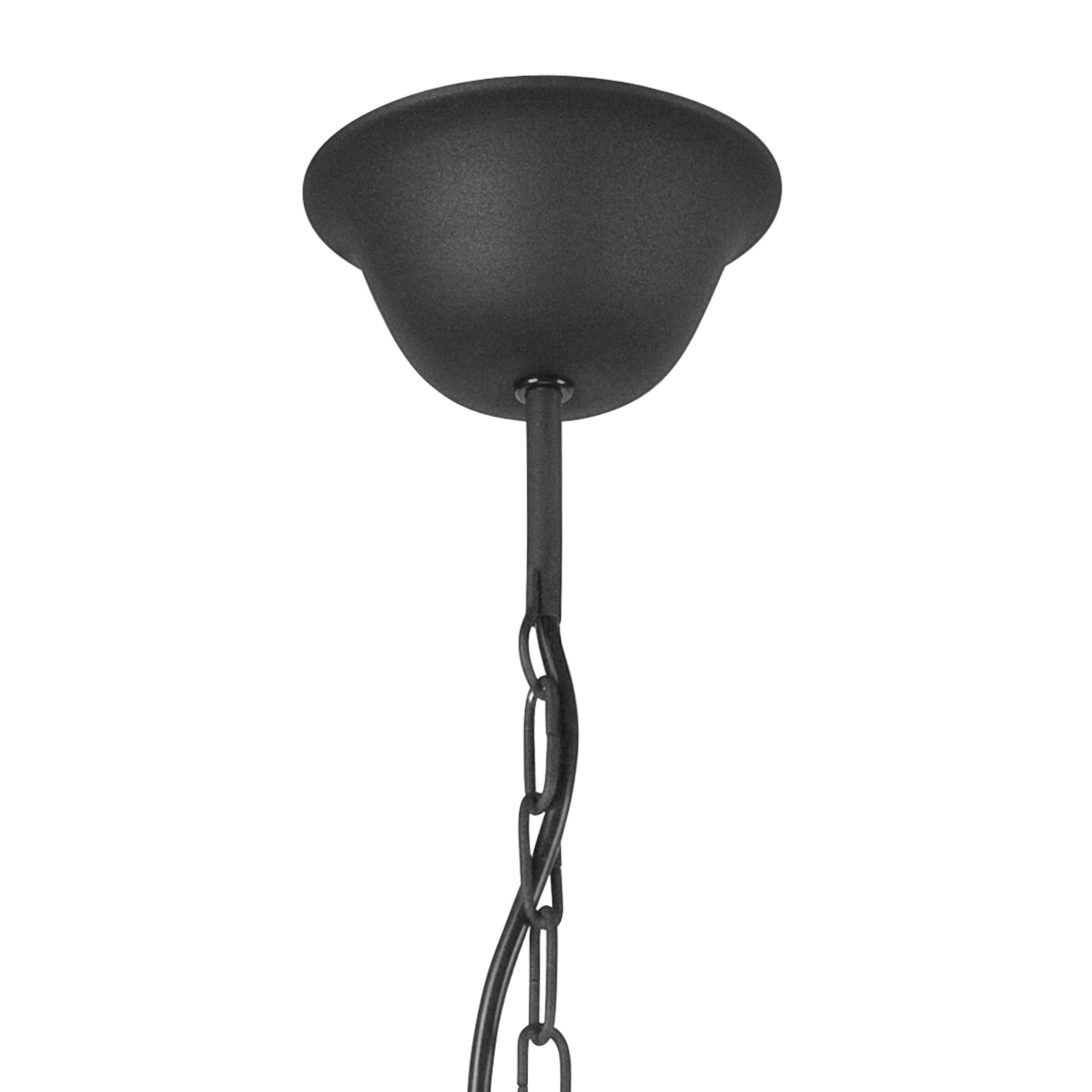 Kronleuchter Metall Rustikal 6-armig E14 Schwarz