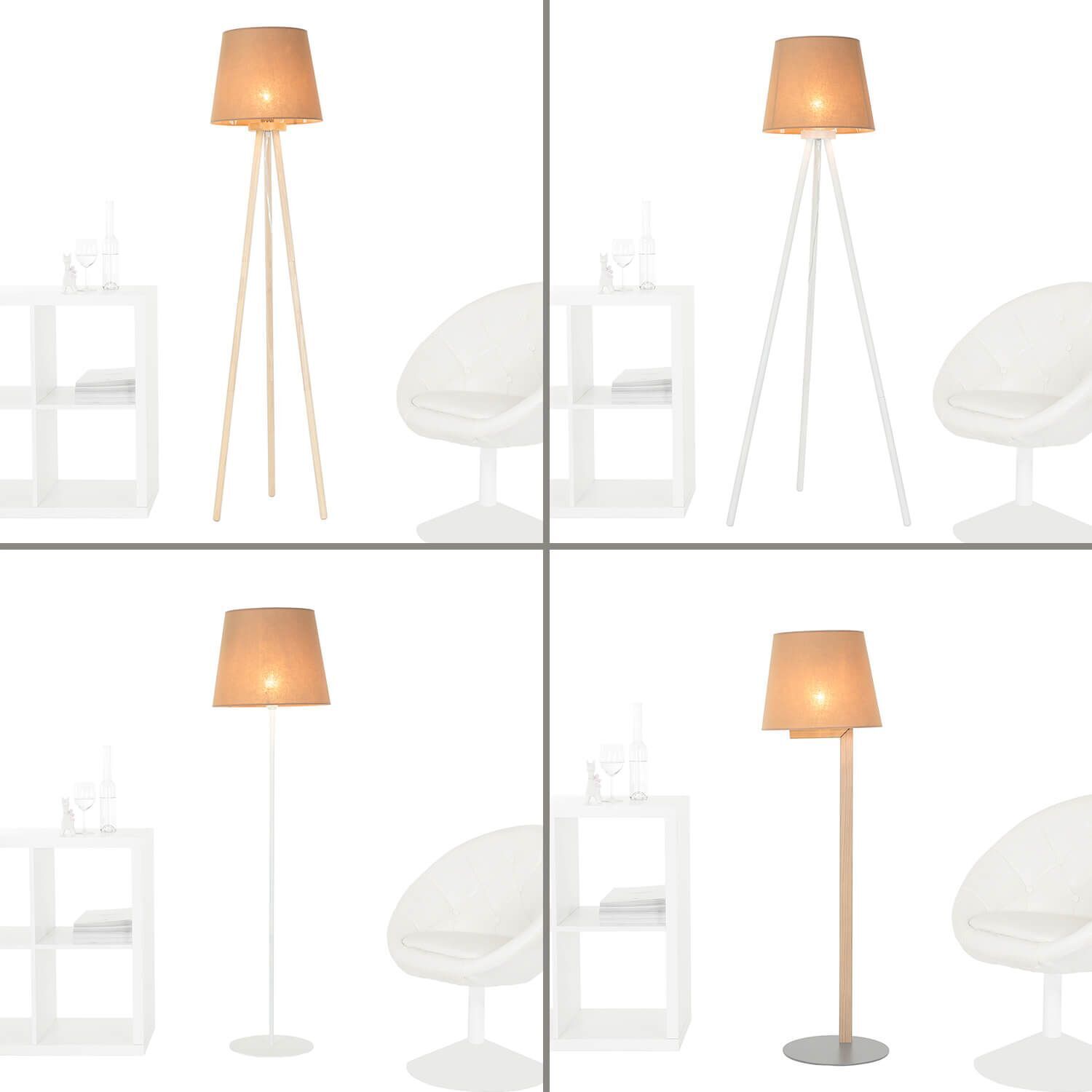 Konischer Lampenschirm WILLOW Stoff Stehlampe E27 Lampe