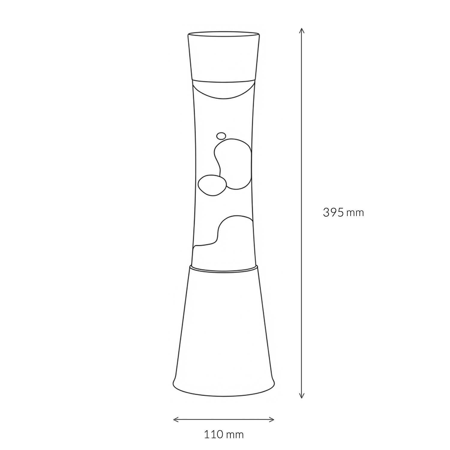 Lavalampe Schwarz Silber 39,5 cm Retro elegant SANDRO