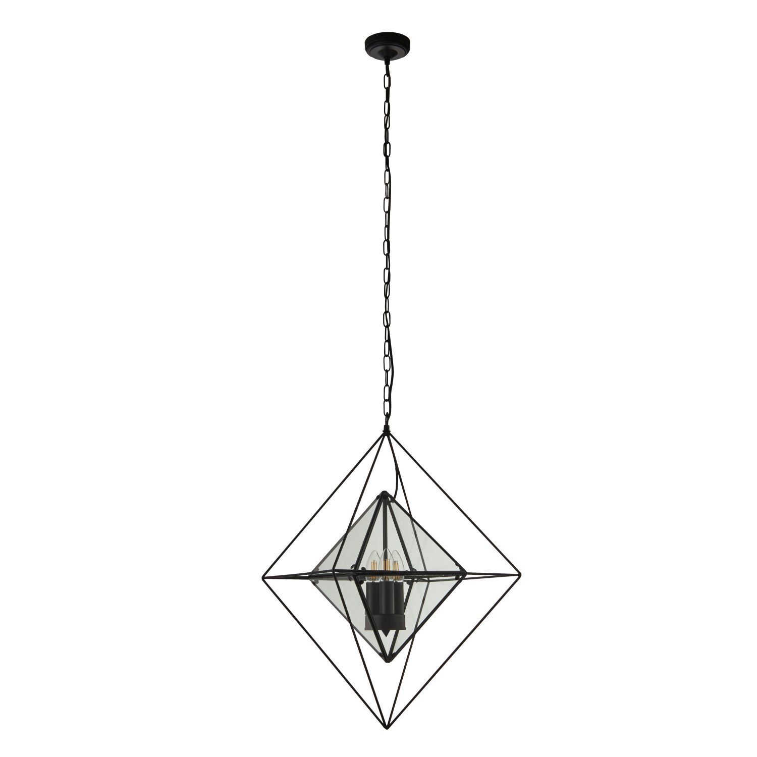 Pendelleuchte Metall Glas B: 57 cm E27 höhenverstellbar