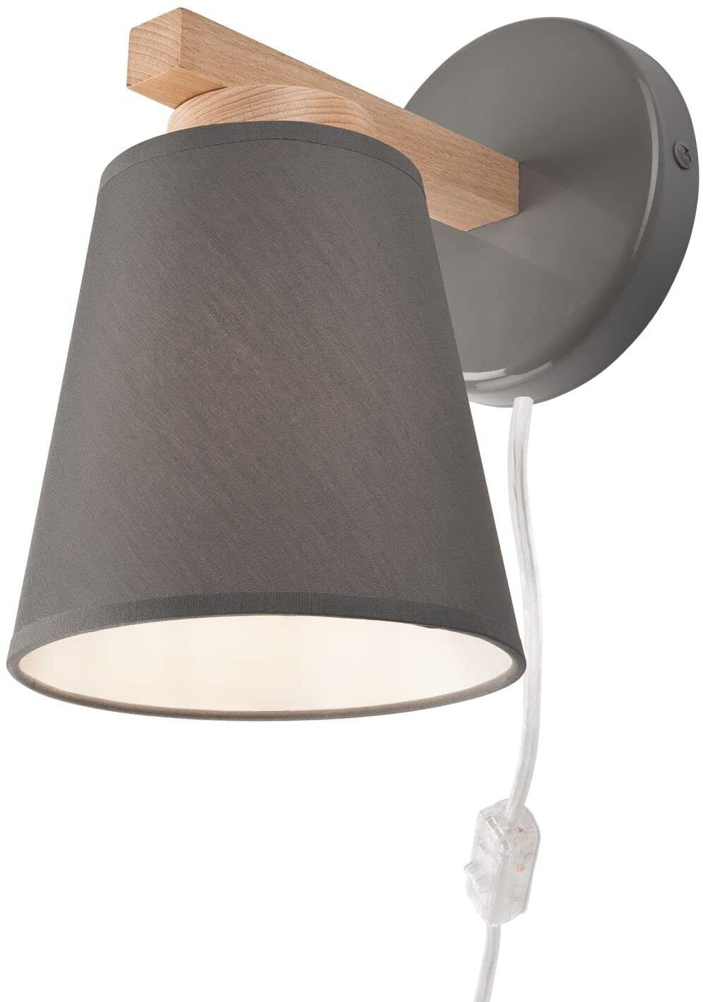 Wandlampe mit Schalter Kabel Grau Skandinavisch