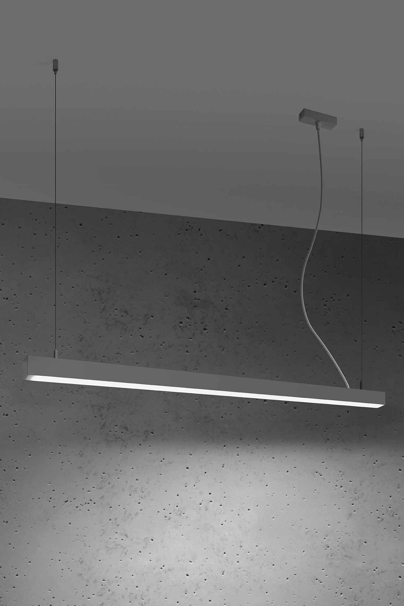 LED Hängeleuchte länglich 118 cm Metall 4000 K Grau