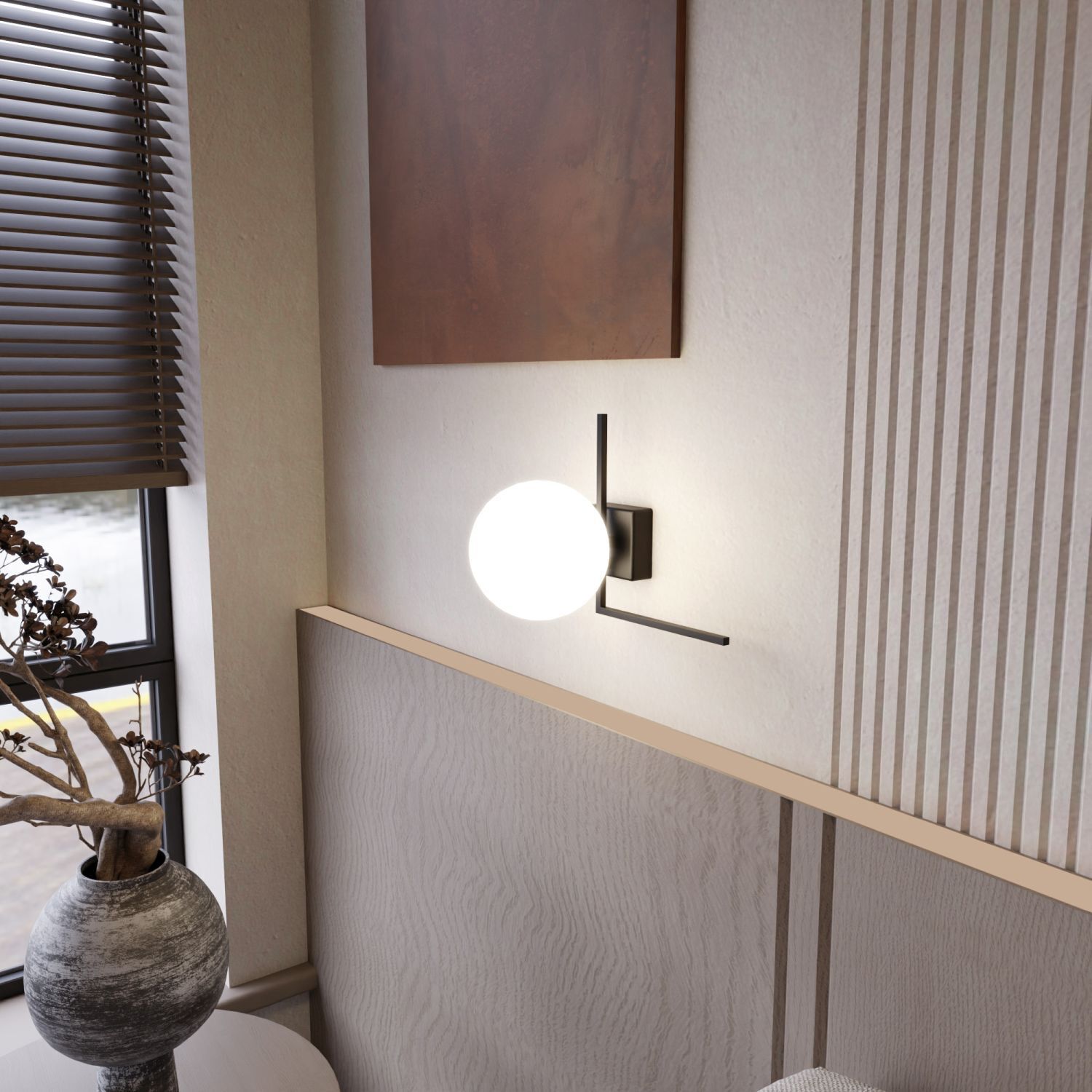 Deckenlampe Kugelschirm L: 23 cm Schwarz Weiß E14 Glas Metall