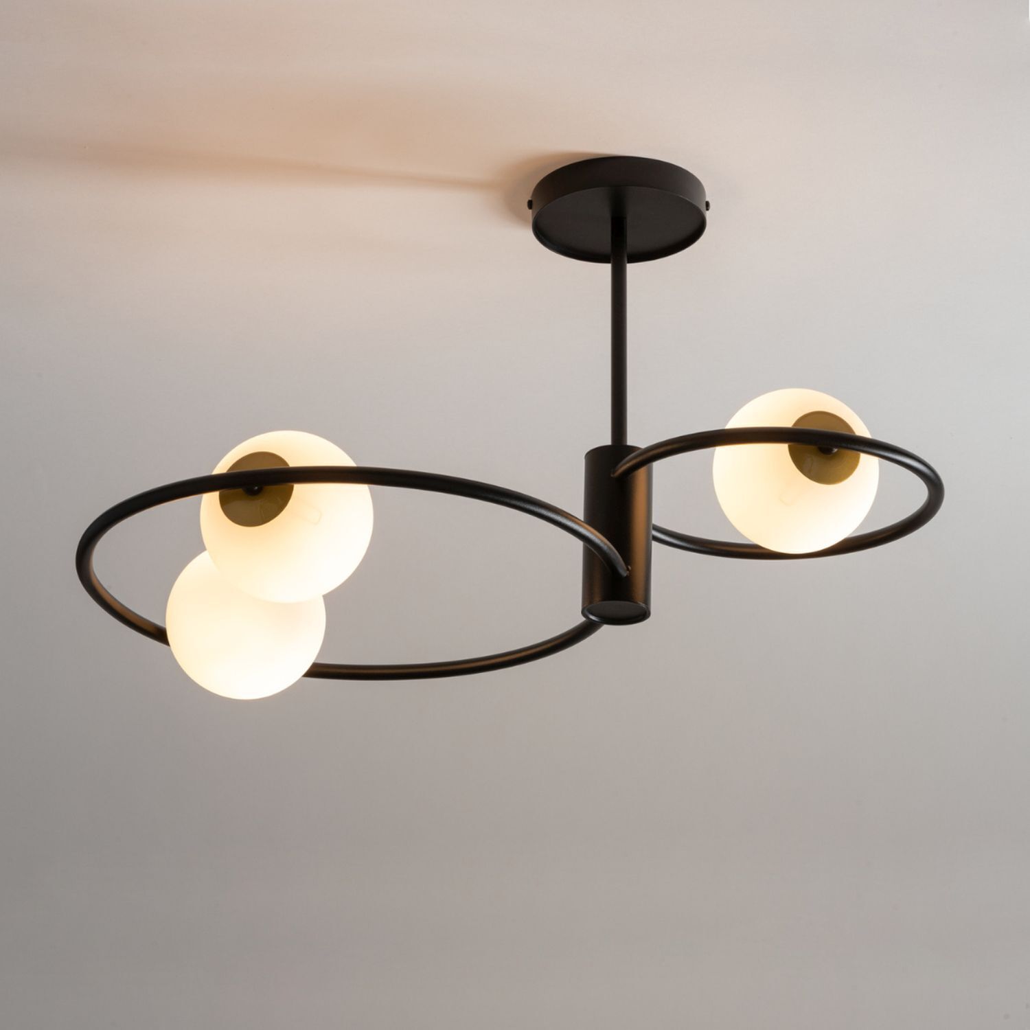 Deckenlampe Metall Glas Kugel Ø12 cm rund G9 3-flammig