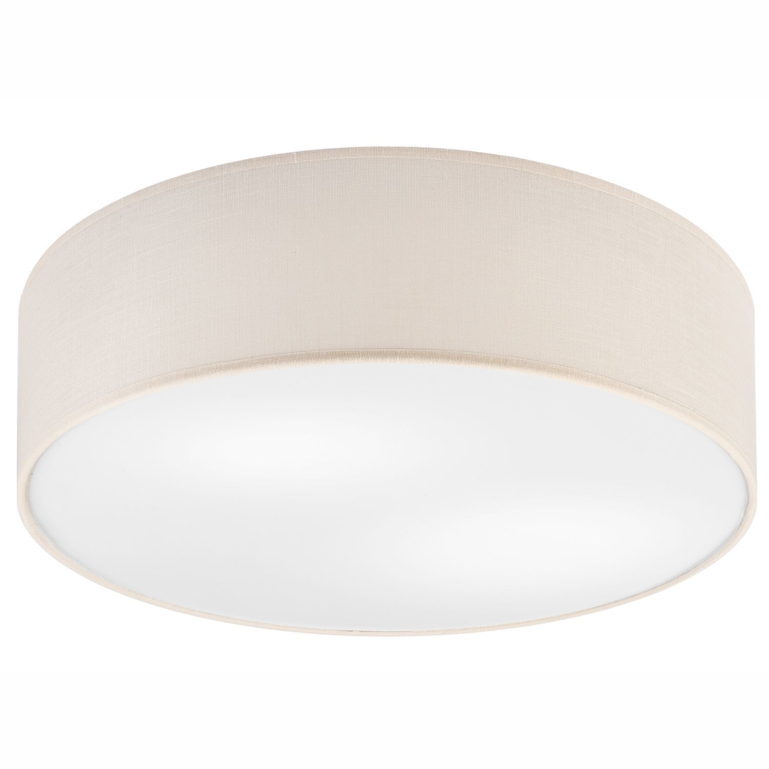 Deckenlampe rund Ø 45 cm Modern Stoffschirm Creme 2x E27