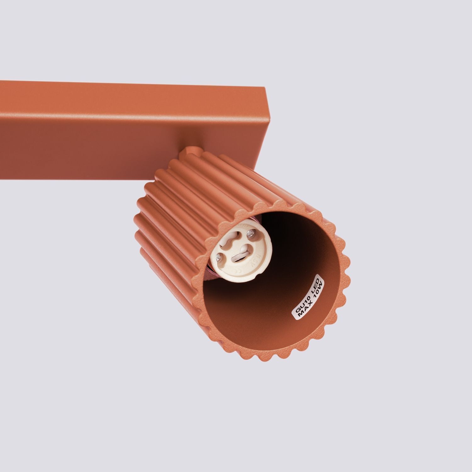 Deckenlampe 3-flammig B: 45 cm klein GU10 Rot aus Aluminium