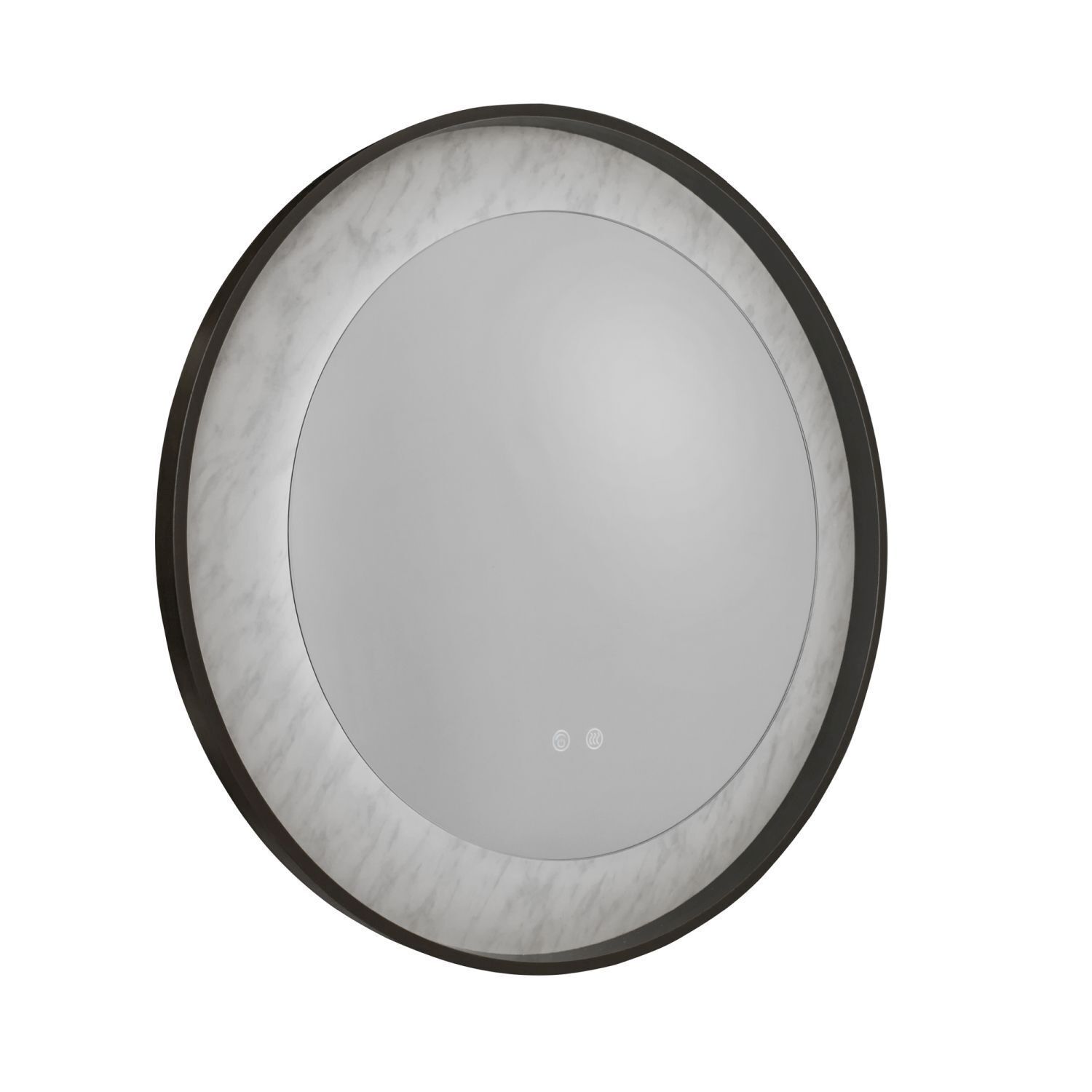 Wandspiegel, Runder Spiegel, Marmorfassung, Wanddekoration, Spiegel mit LED