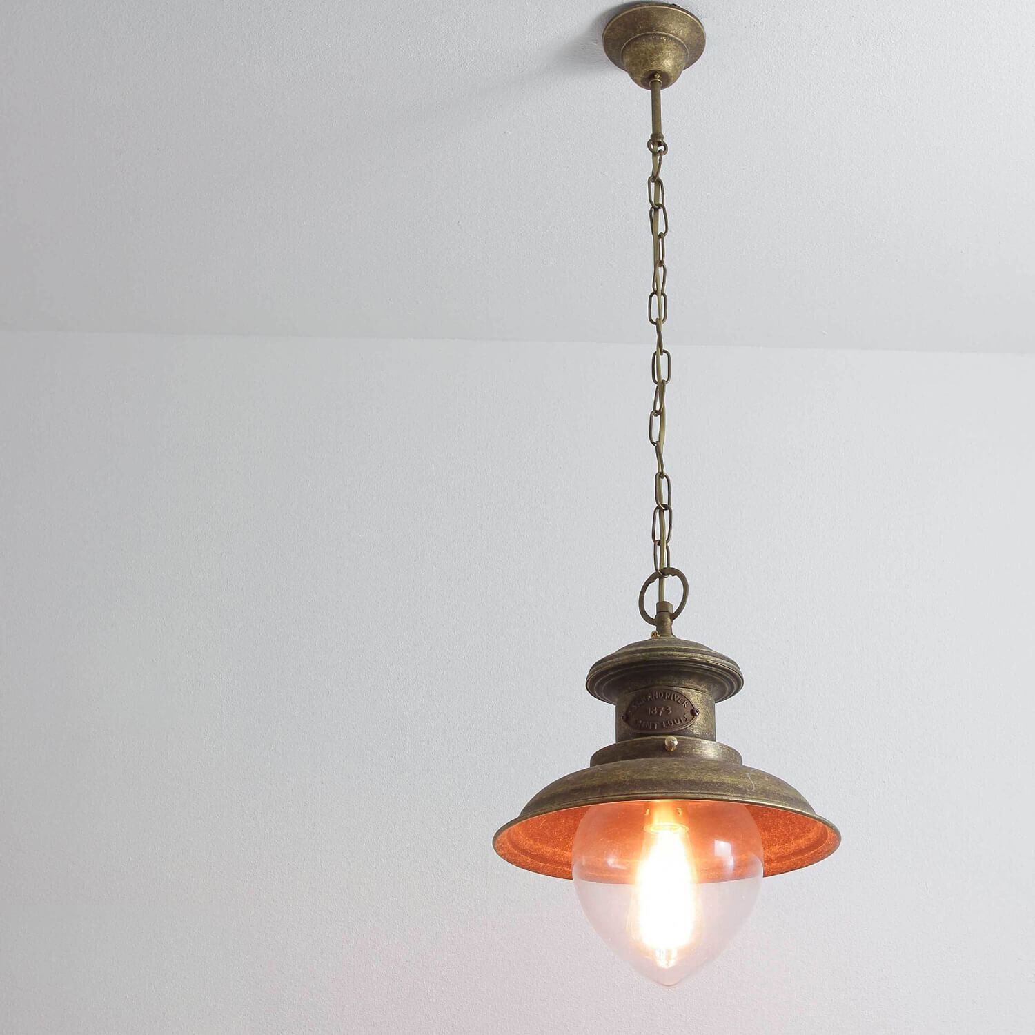 Premium Hängeleuchte Außen aus Messing in Bronze Lampe, Leuchte, Deckenleuchte