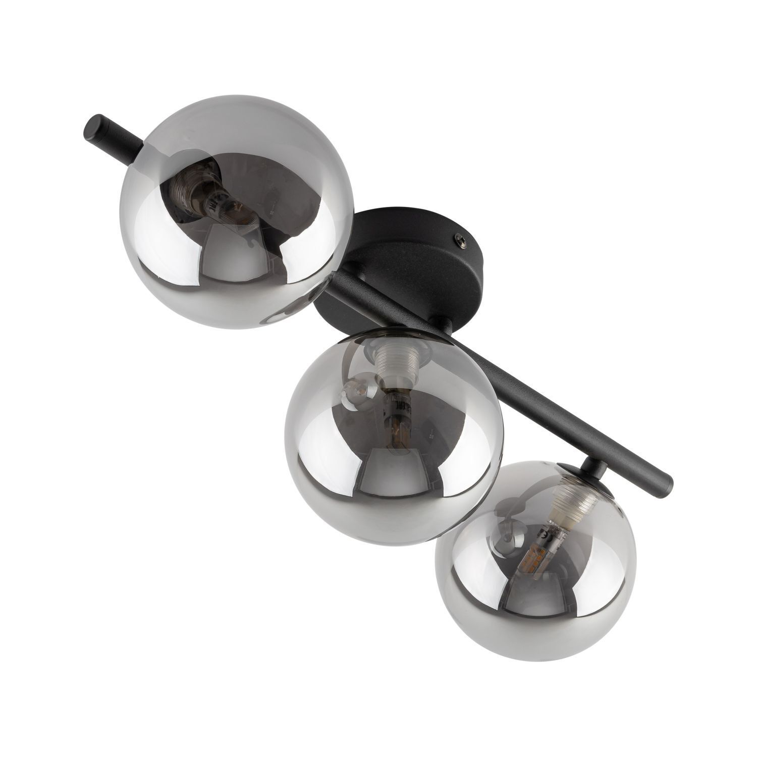 Deckenlampe 3-flammig 47 cm lang Schwarz Grau G9 Rauchglas Beleuchtung, Leuchte, Deckenventilator, Gerät, Elektrisches Gerät