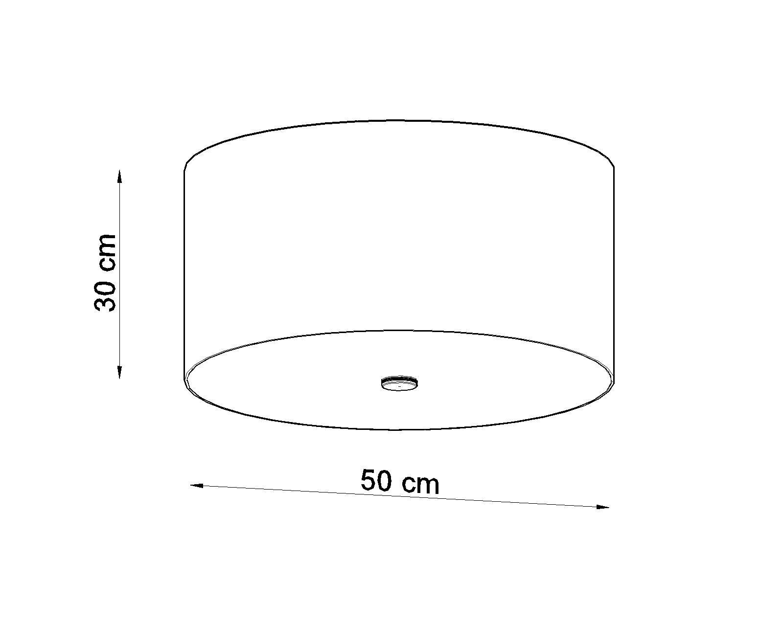 Deckenlampe Schwarz rund Ø 50 cm Stoff Glas 5x E27