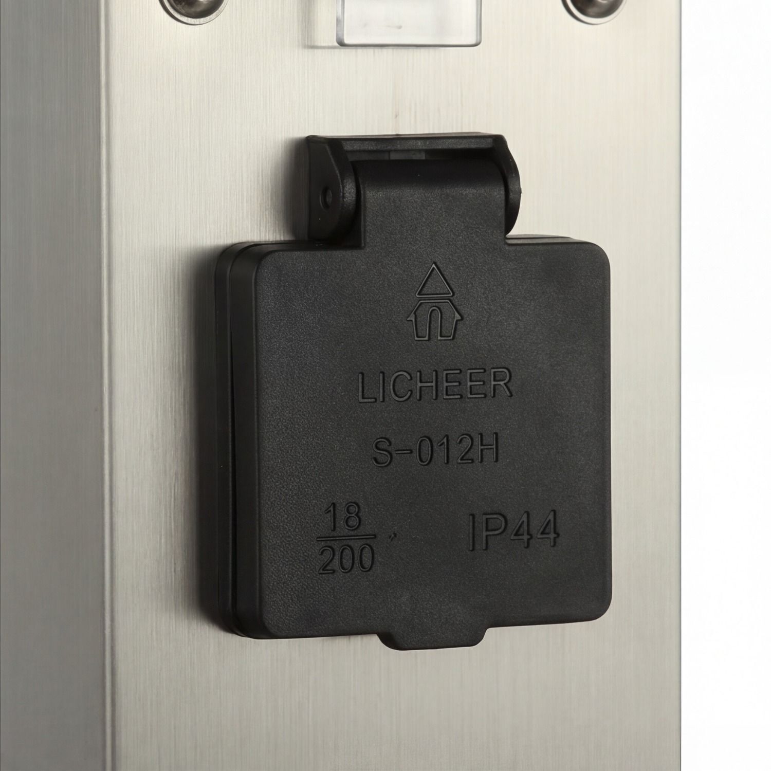 Tür, Scharnier, schwarze Abdeckung, IP44, S-012H