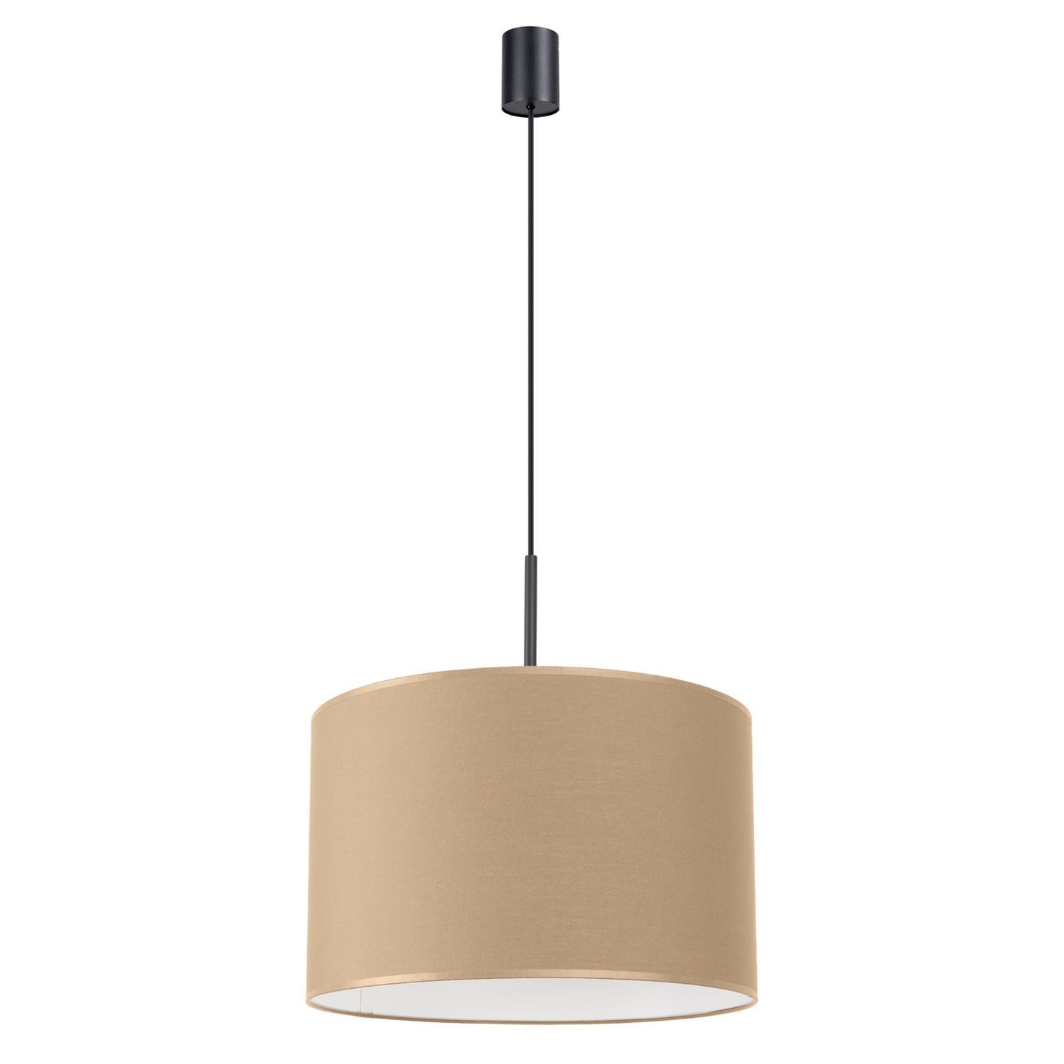 Hängelampe Stoff Taupe E27 L:40 cm blendarm Modern