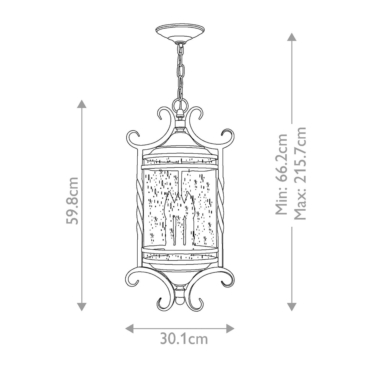 Pendelleuchte außen Glas Aluminium E14 IP44 30,1 cm breit