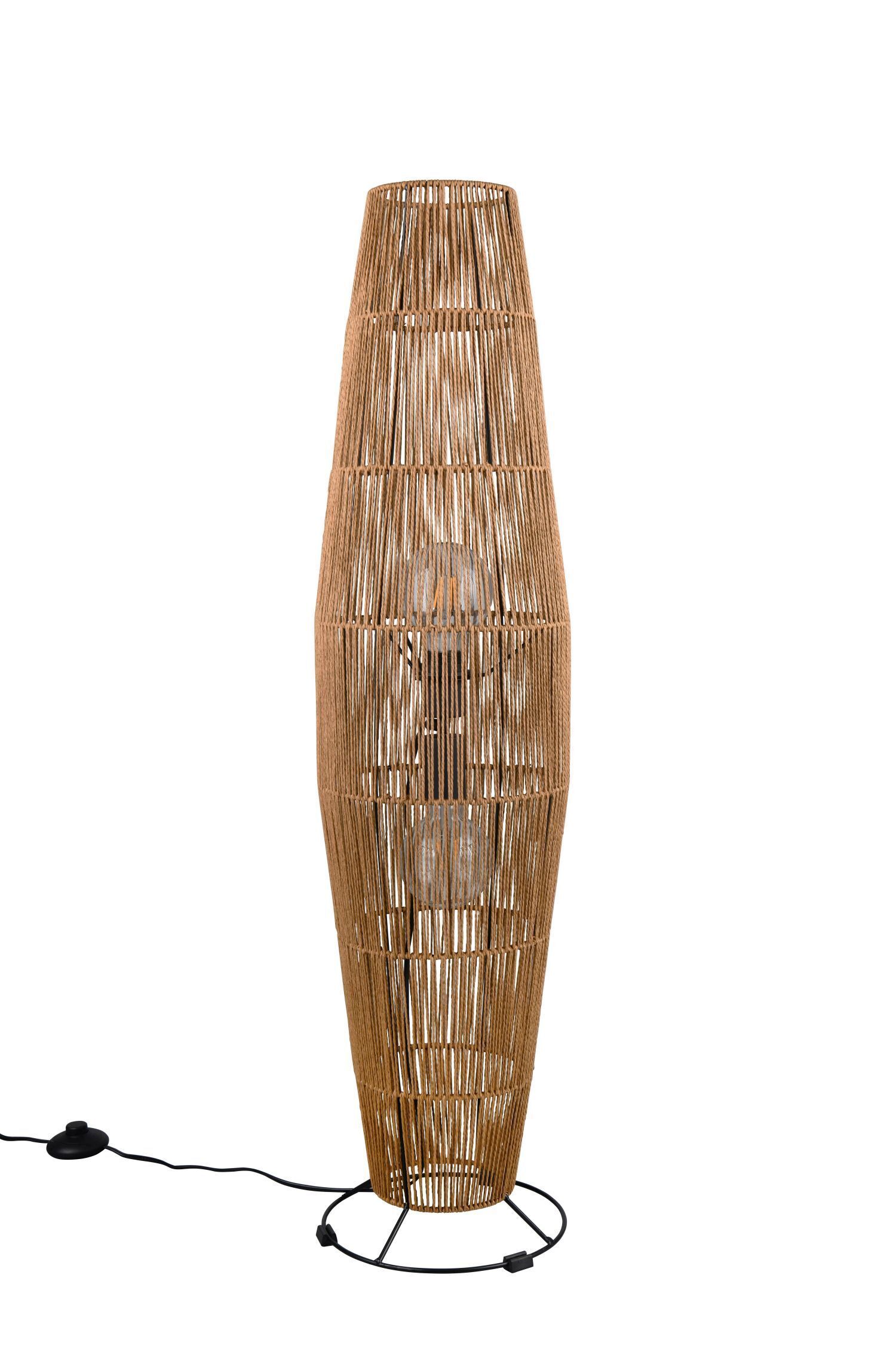 Stehleuchte Papier Metall Schwarz Braun E27 103 cm Lampe, Töpferei, Krug