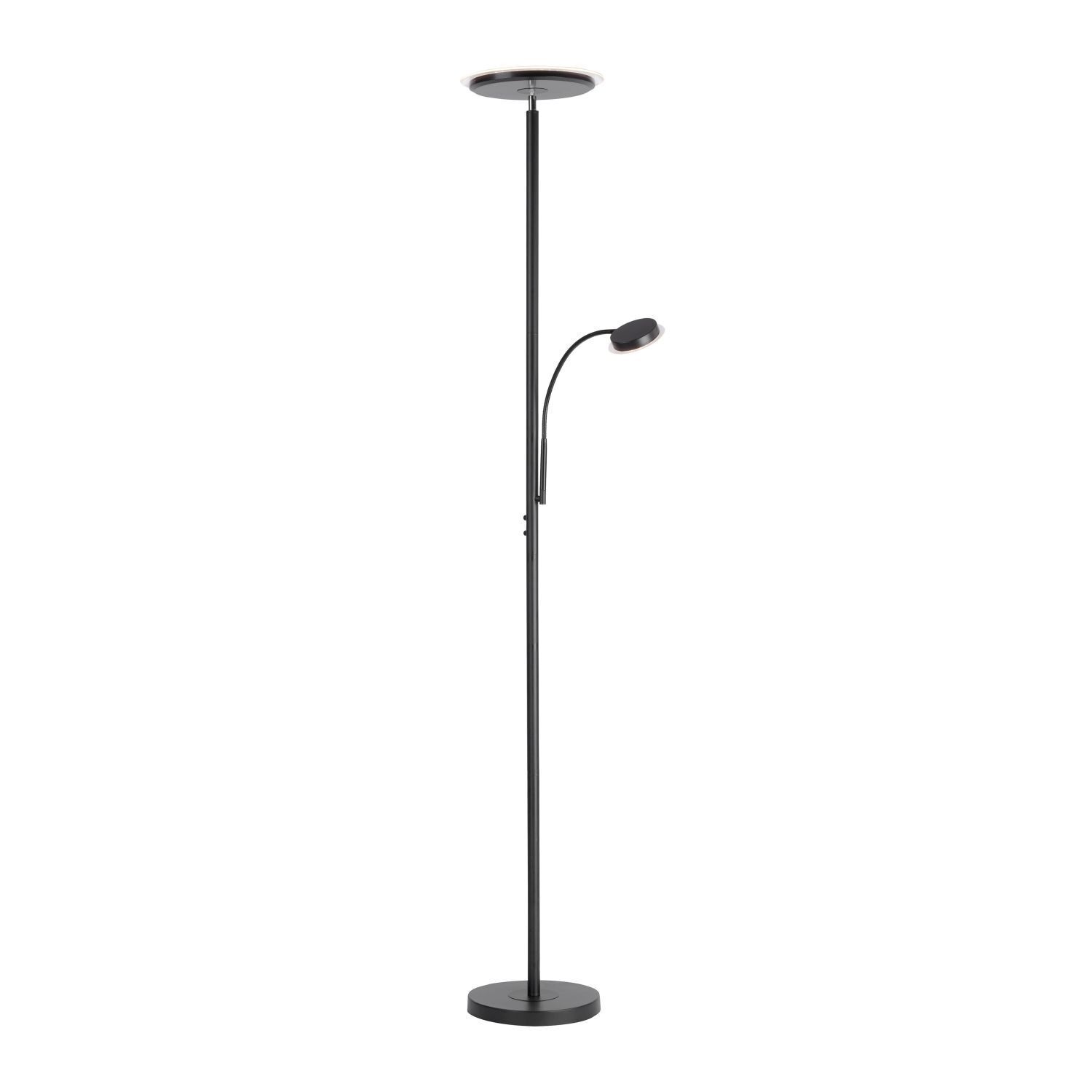 Dimmbarer LED Deckenfluter Schwarz Touch 193 cm Lesearm
