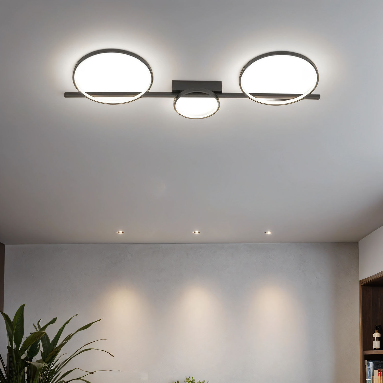 Deckenleuchte LED Schwarz 100 cm lang 3000 K 1100 lm Modern