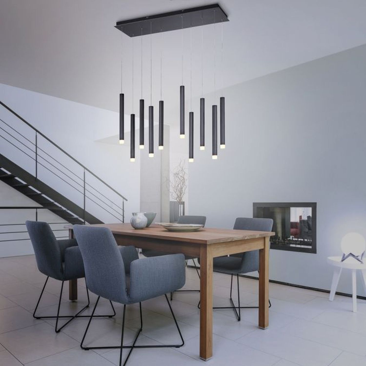 LED Hängelampe Metall 3000 K warmweiß 550 lm Schwarz