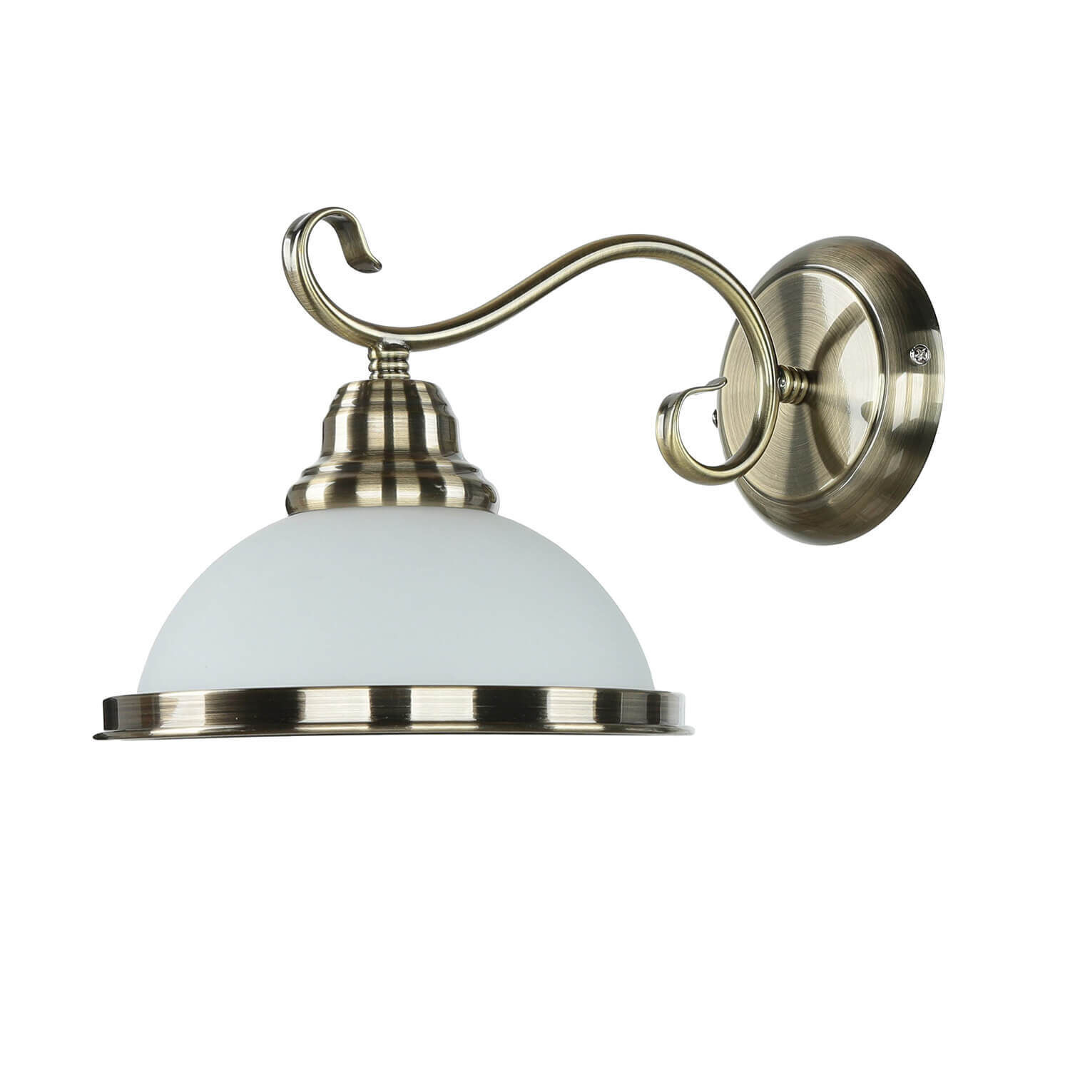 Wandleuchte ELISETT mit Glasschirm Antik
