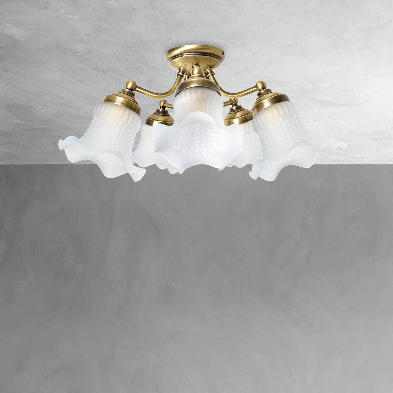 Deckenstrahler 5-flammig E14 in Bronze hell glänzend Weiß Deckenleuchte, Leuchte